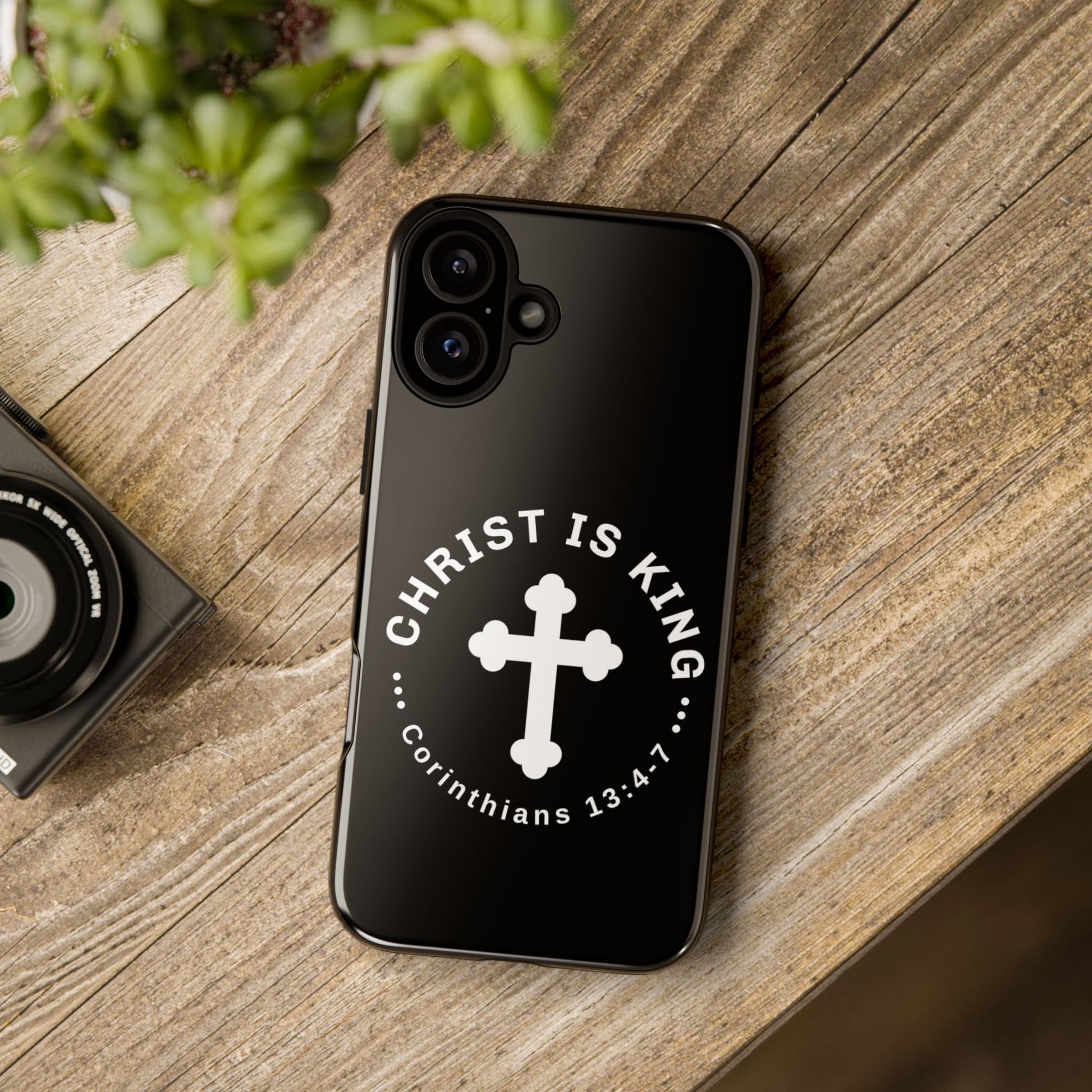⭐ Christ is King Phone Case – Tough Cases, Christian Gift, Bible Verse Merchandise, Cross Design, Faith Accessories