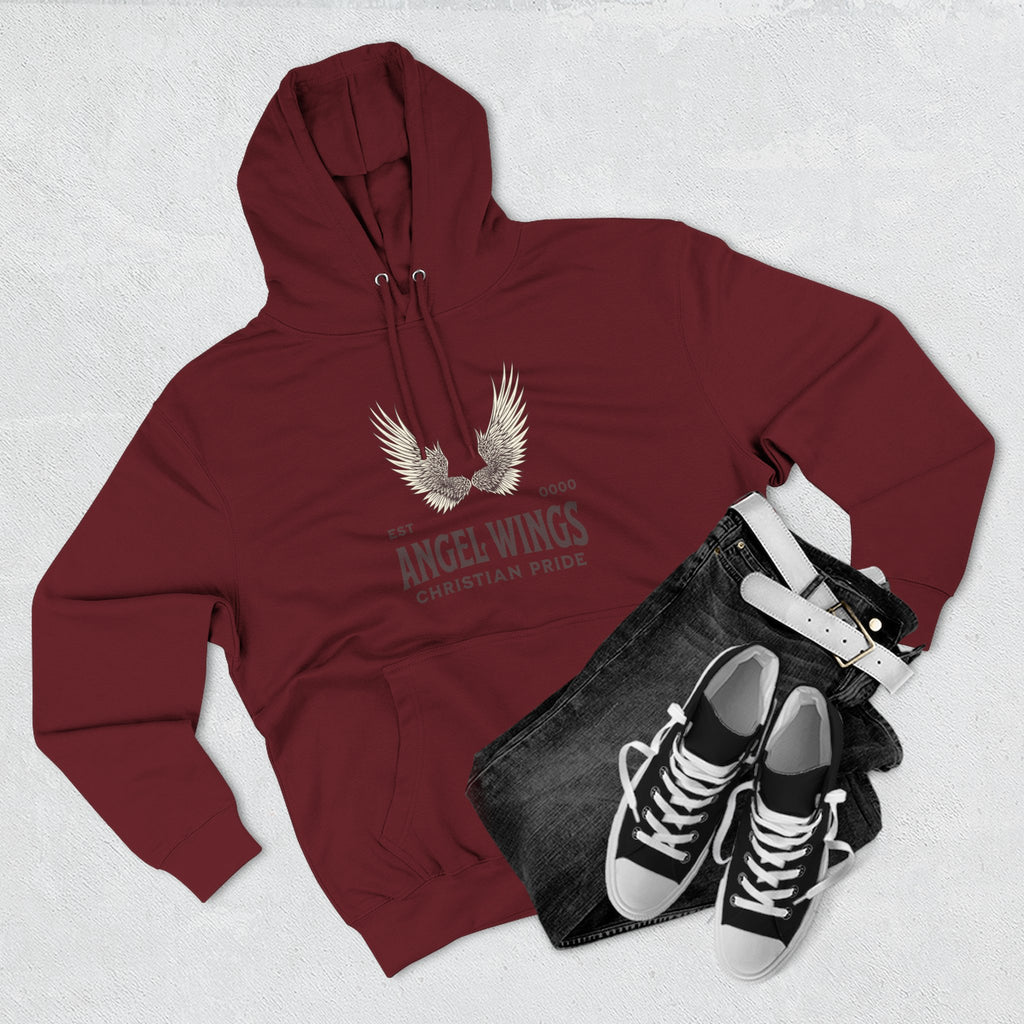Angel Wings Fleece Hoodie, Christian Pride Apparel, Cozy Religious Gift, Inspirational Sweater, Faith-based Fashion