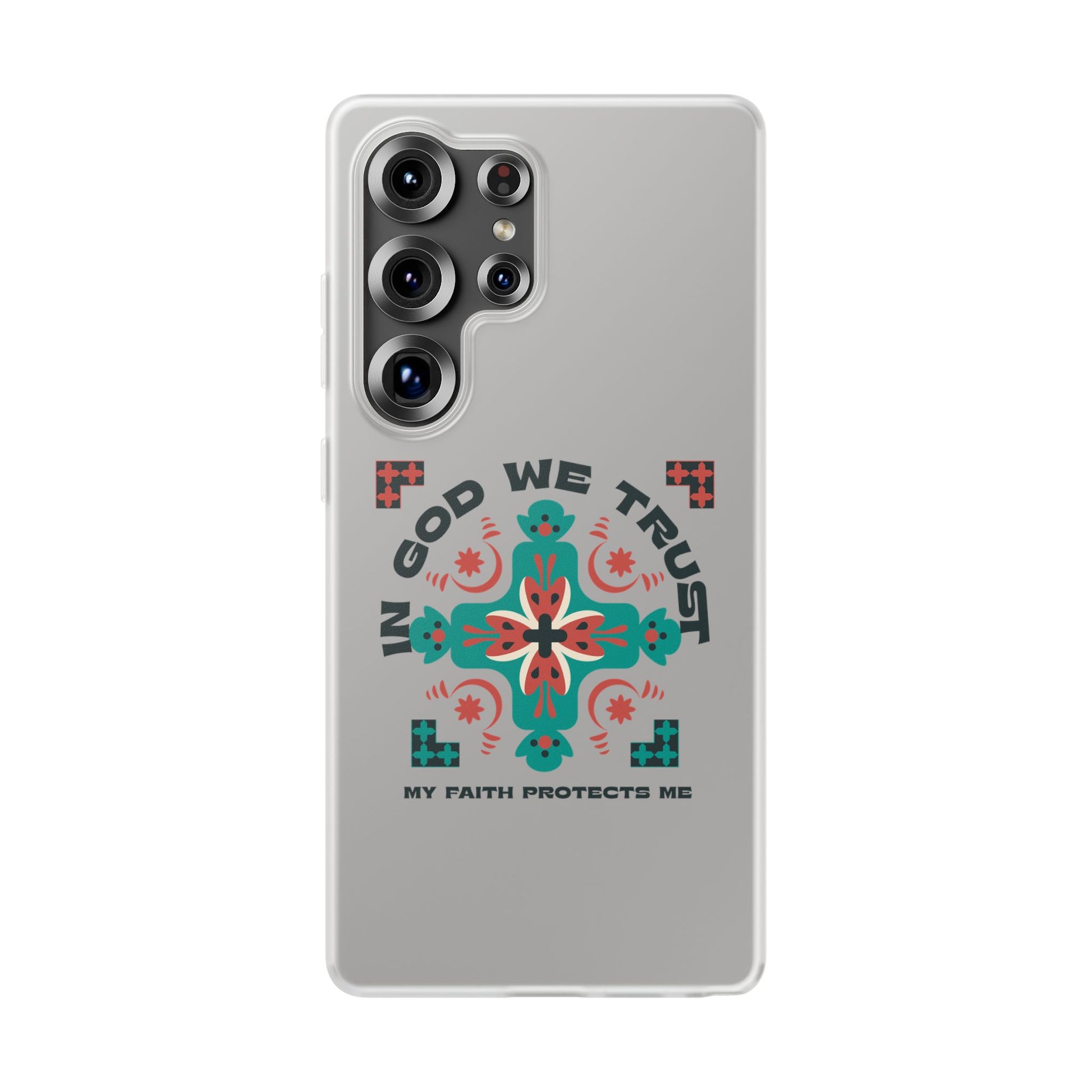 ⭐ In God We Trust Phone Case – Scripture Cross Design