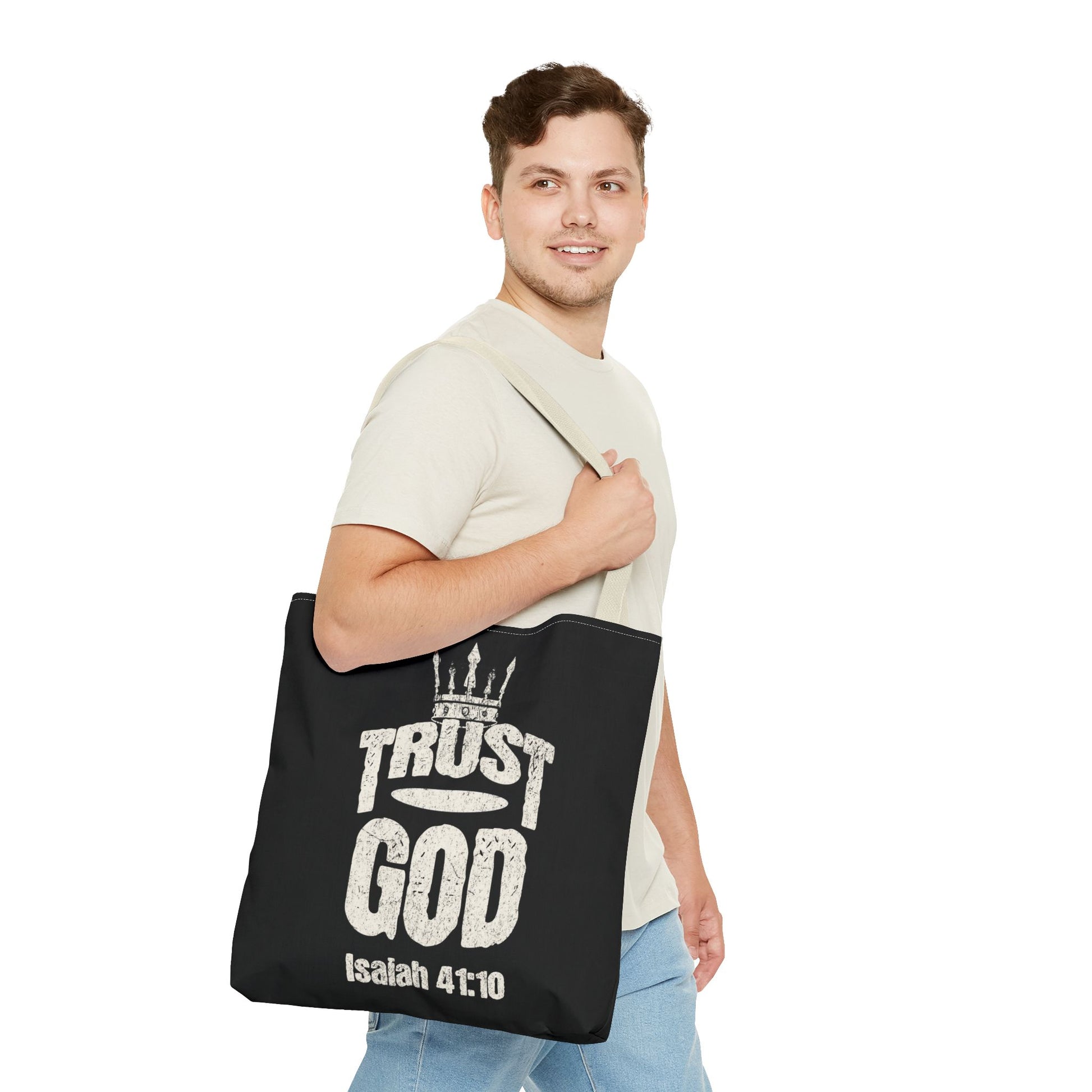 ✝️ Trust God – Isaiah 41:10 Christian Tote Bag