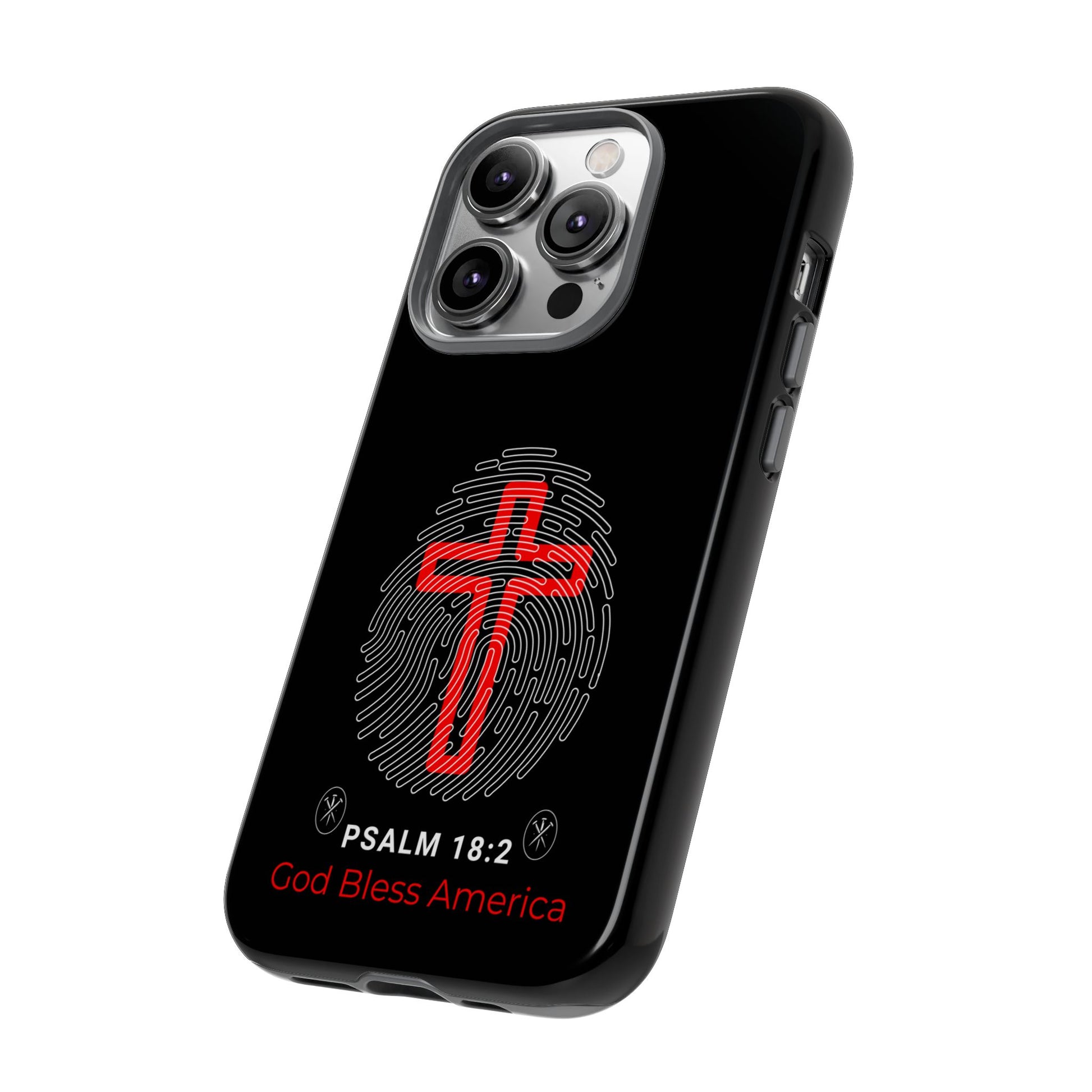 Christian Phone Case with Cross Design, Tough Case for Protection, Gifts for Faith, Bible Verse, God Bless America