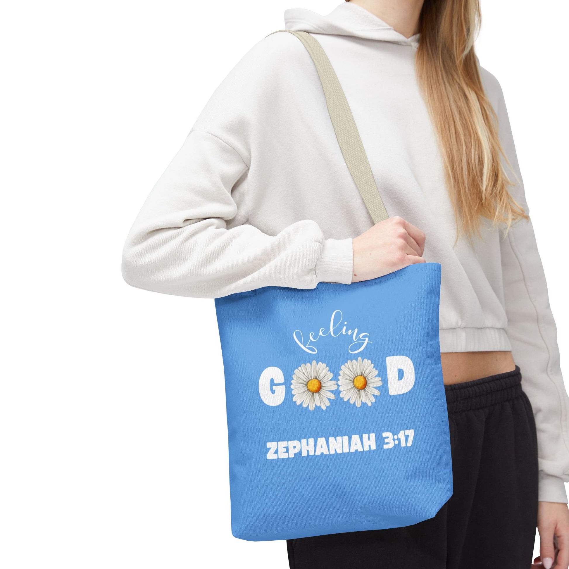 Inspirational Tote Bag - Feeling Good, Floral Design, Scripture Quote, Motivational Gift, Everyday Use, Church Events