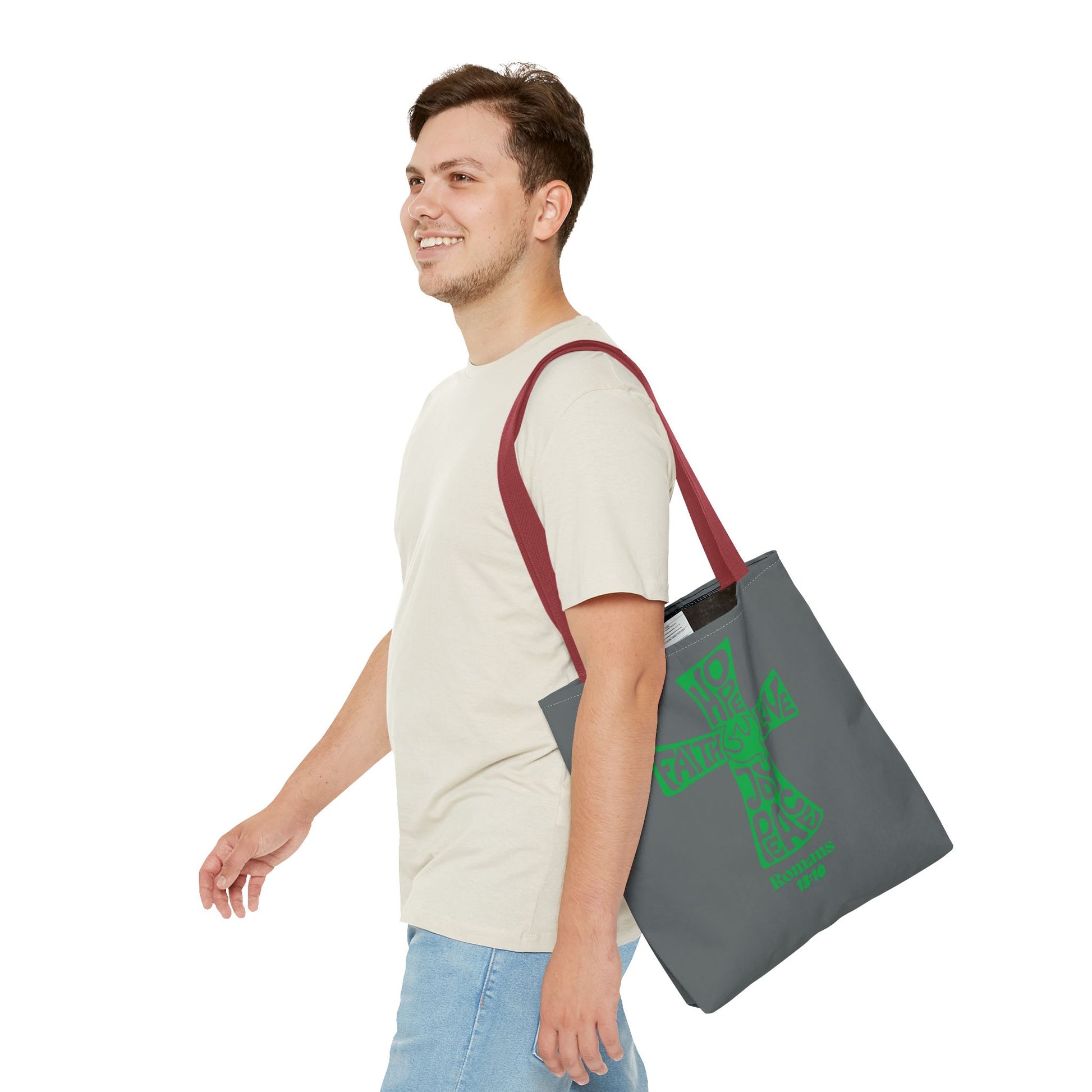 Faith-Inspired Tote Bag, Motivational Cross Design, Spiritual Gift, Everyday Use, Eco-Friendly Fashion, Religious Accessories