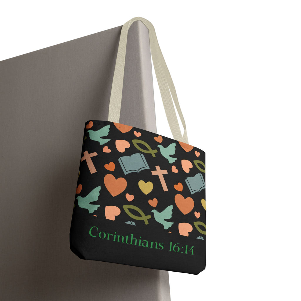 Christian Tote Bag with Inspirational Design, Perfect for Church, Gift for Believers, Faith-based Accessory, Everyday Use, Bible Verse Tote