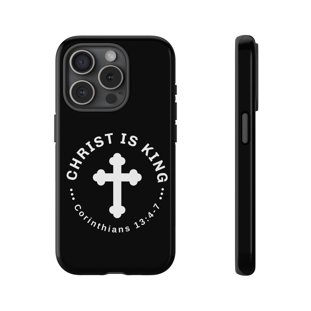 ⭐ Christ is King Phone Case – Tough Cases, Christian Gift, Bible Verse Merchandise, Cross Design, Faith Accessories