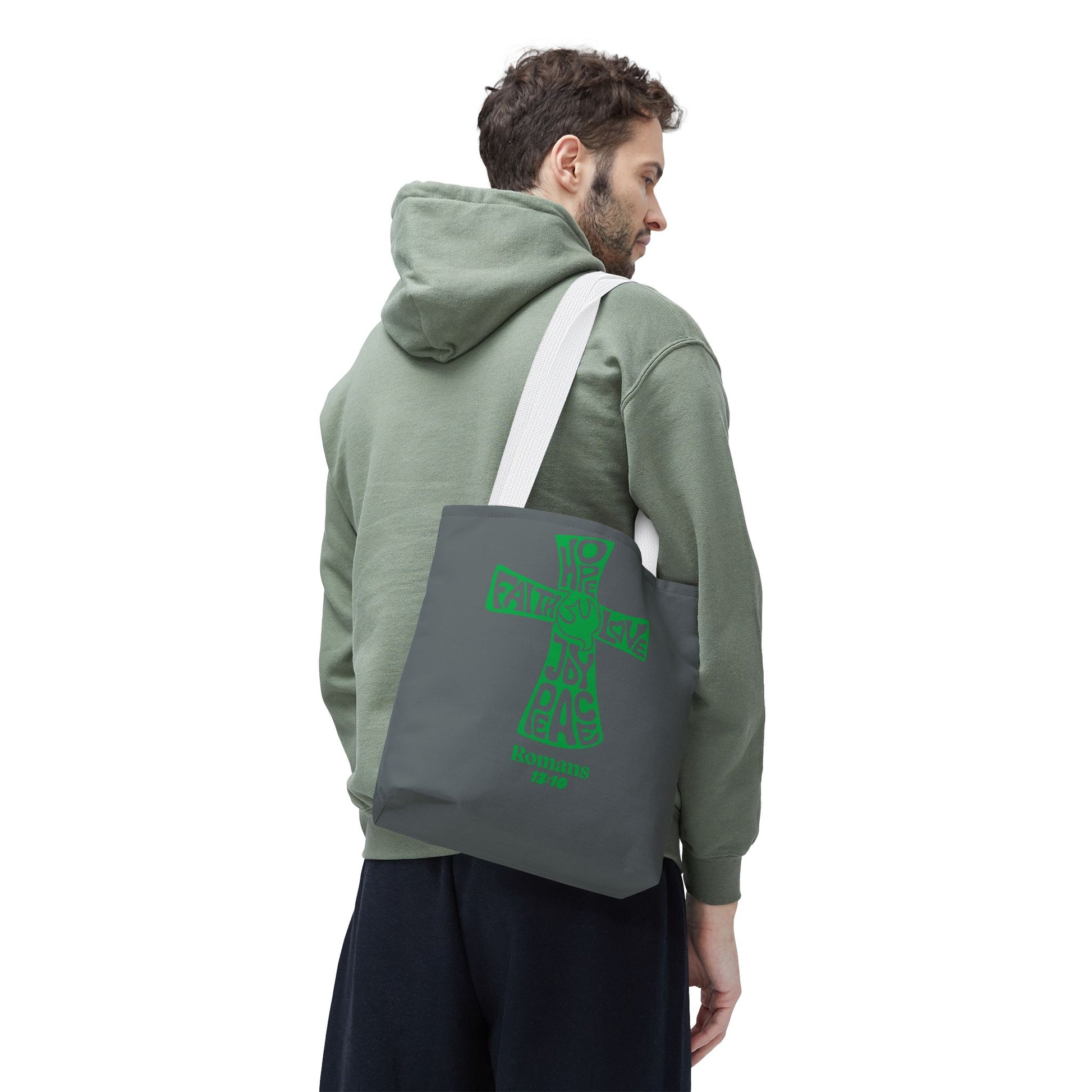Faith-Inspired Tote Bag, Motivational Cross Design, Spiritual Gift, Everyday Use, Eco-Friendly Fashion, Religious Accessories