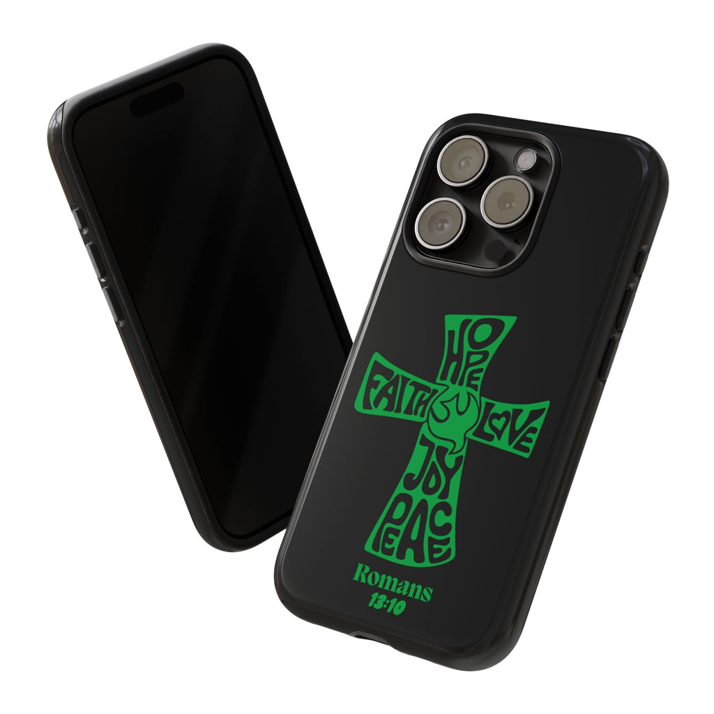 ⭐ Green Cross Design Phone Case – Faith & Renewal