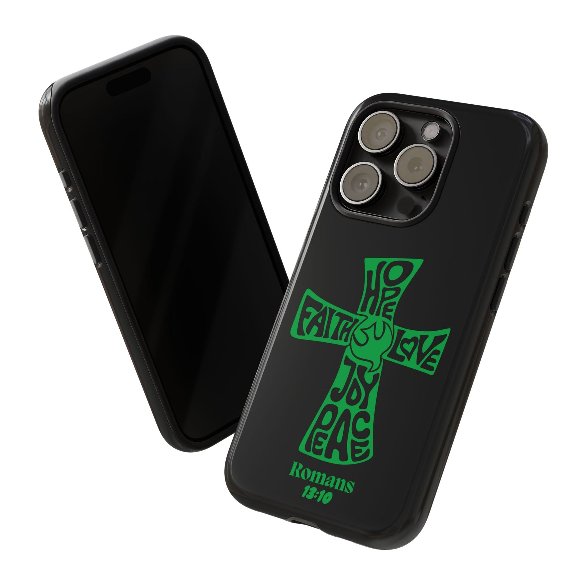 ⭐ Green Cross Design Phone Case – Faith & Renewal
