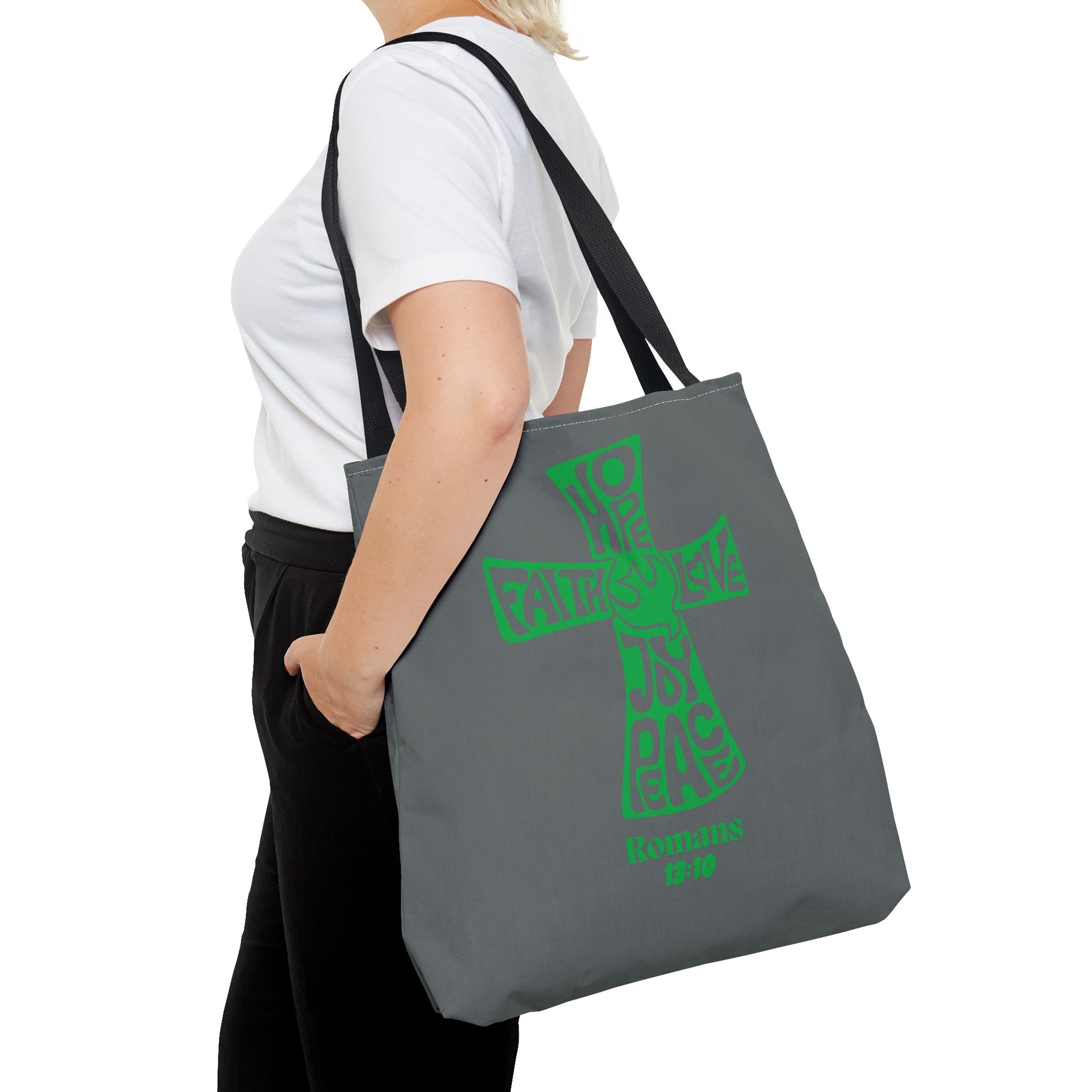 Faith-Inspired Tote Bag, Motivational Cross Design, Spiritual Gift, Everyday Use, Eco-Friendly Fashion, Religious Accessories