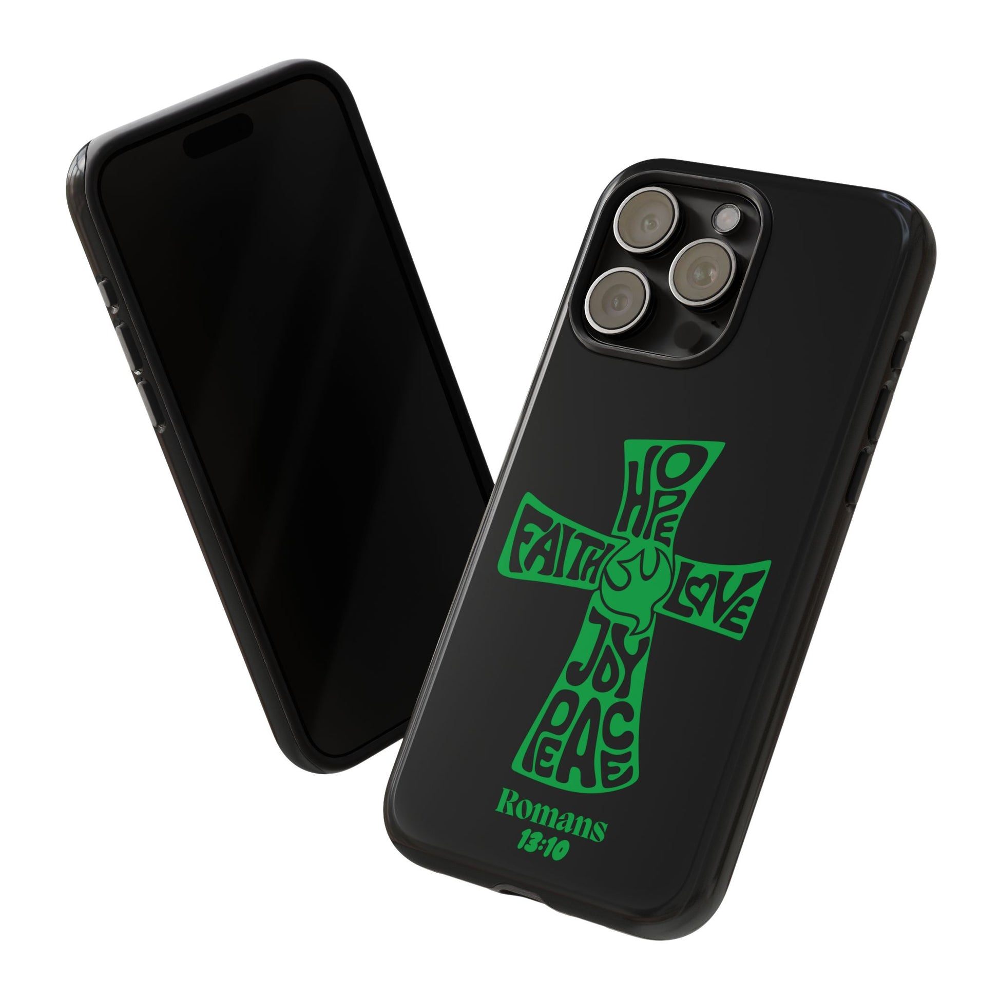 ⭐ Green Cross Design Phone Case – Faith & Renewal