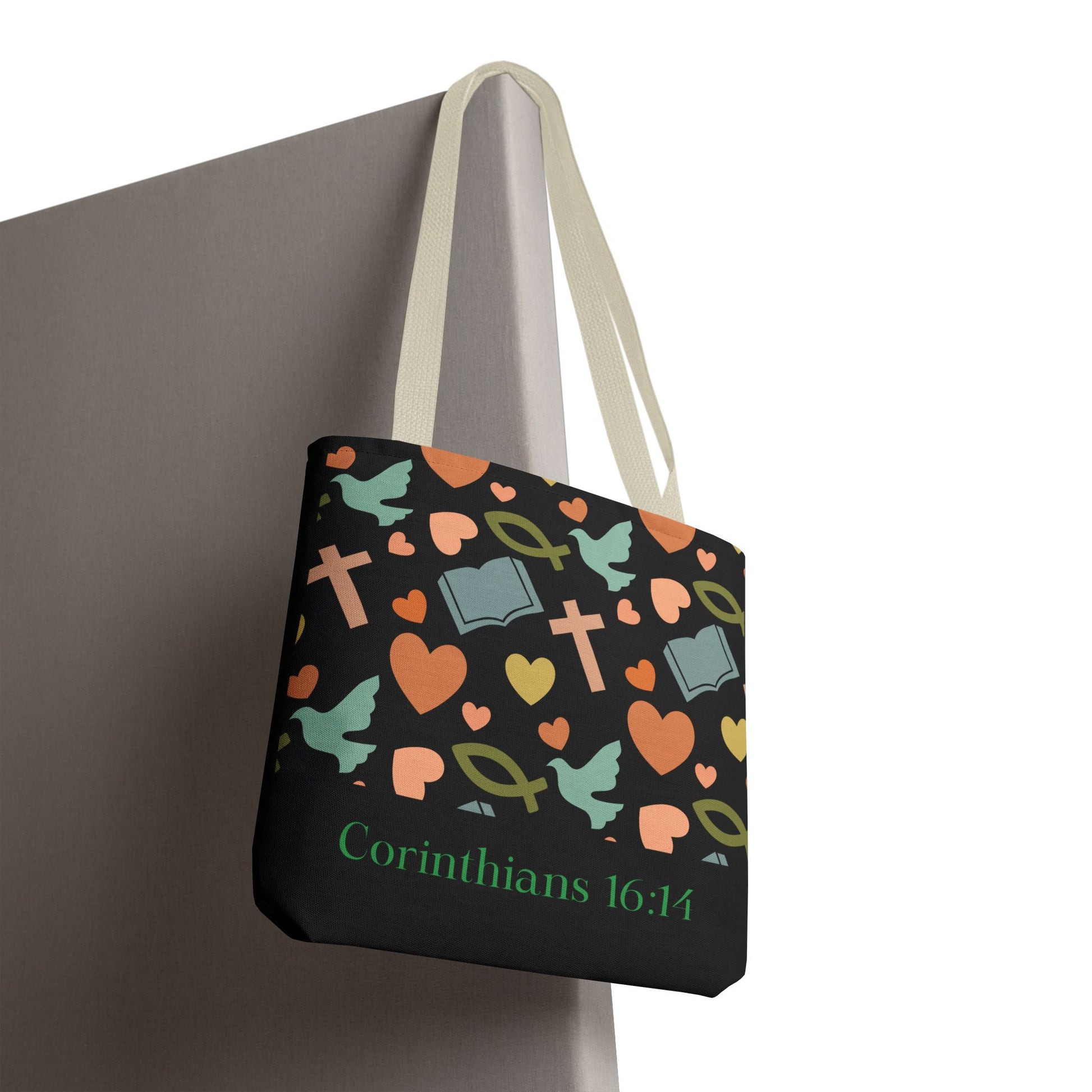 Christian Tote Bag with Inspirational Design, Perfect for Church, Gift for Believers, Faith-based Accessory, Everyday Use, Bible Verse Tote