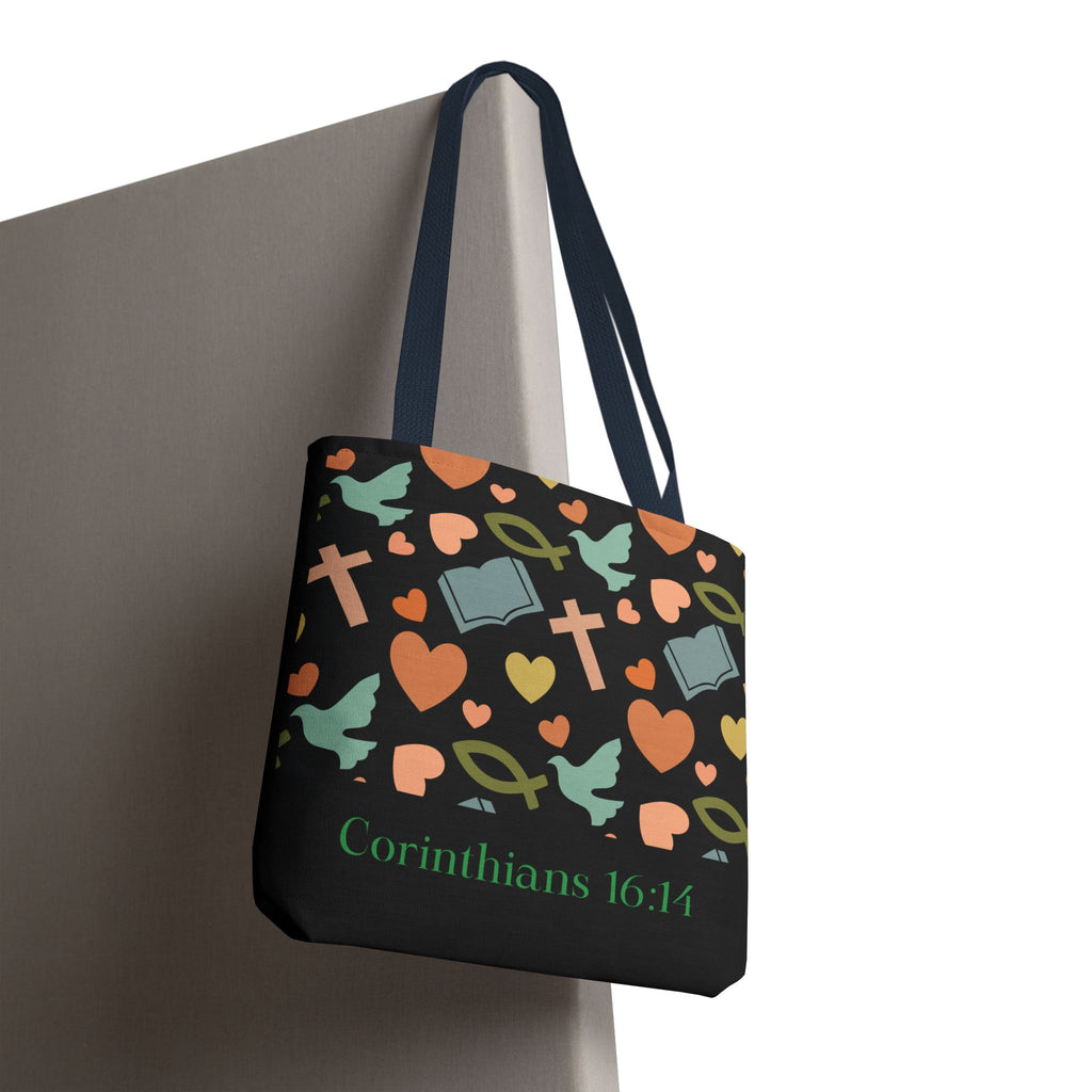Christian Tote Bag with Inspirational Design, Perfect for Church, Gift for Believers, Faith-based Accessory, Everyday Use, Bible Verse Tote