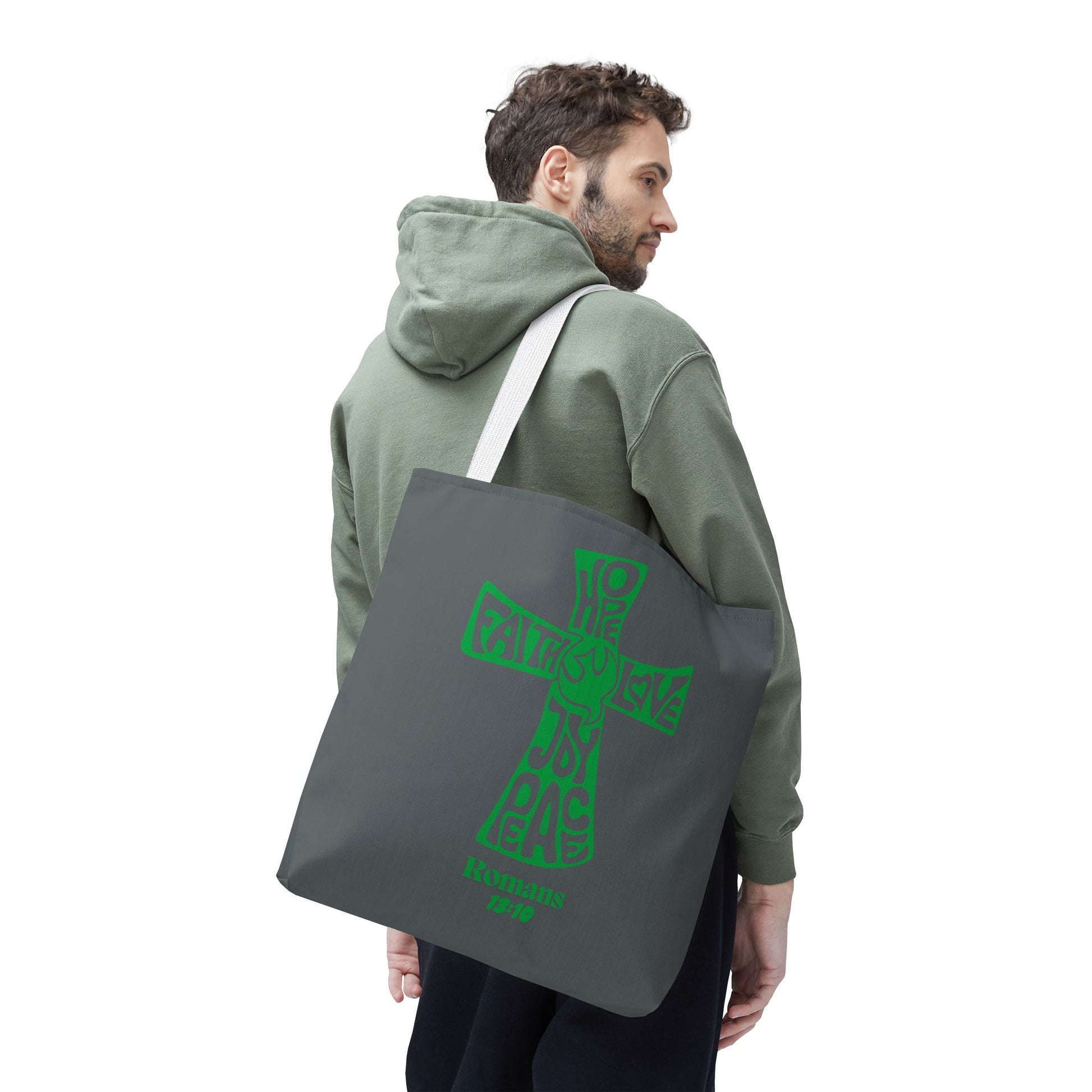 Faith-Inspired Tote Bag, Motivational Cross Design, Spiritual Gift, Everyday Use, Eco-Friendly Fashion, Religious Accessories