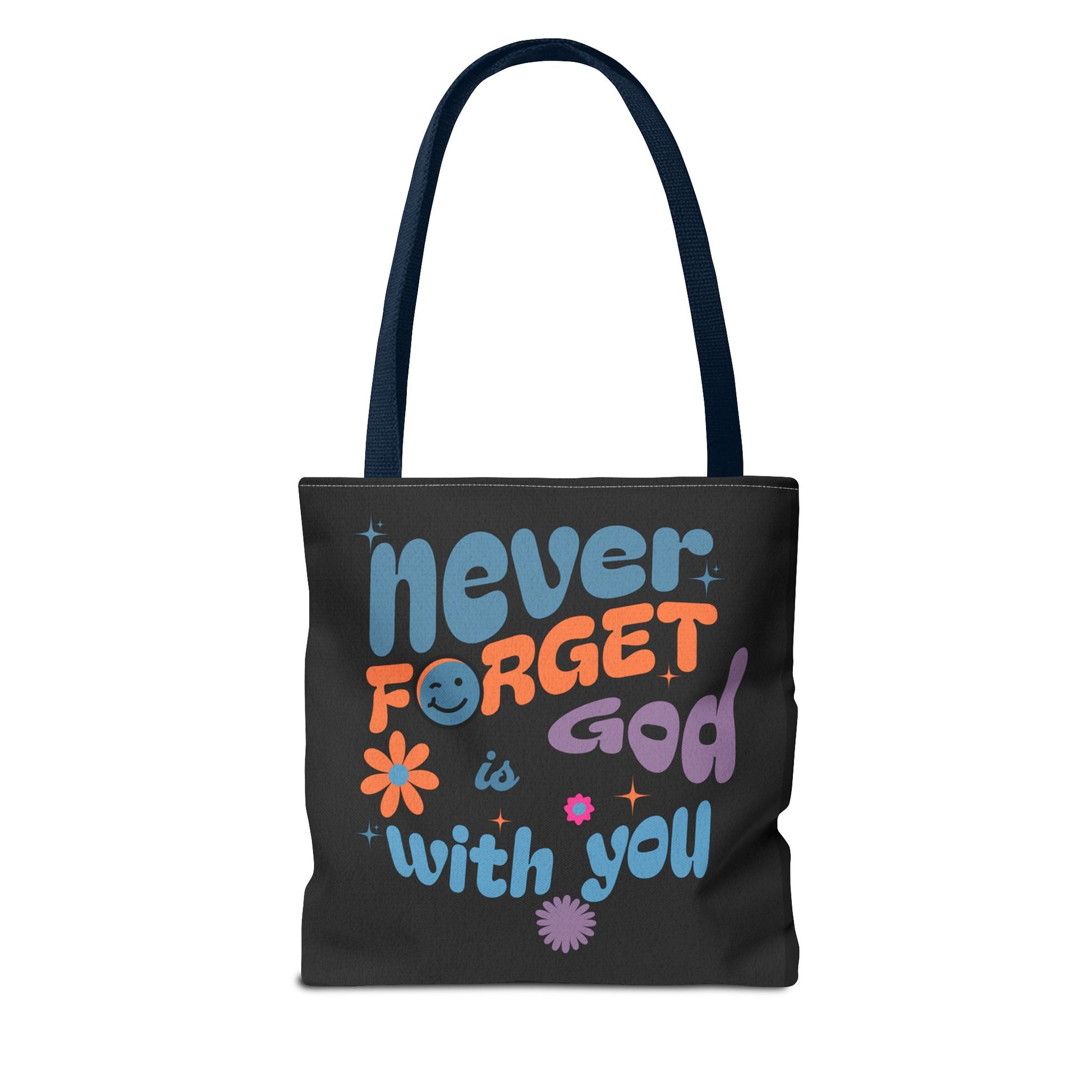 Inspirational Tote Bag - "Never Forget God is with You" - Motivational Gift, Faith-Based, Everyday Use, Shopping Bag, Church Bag, [...]
