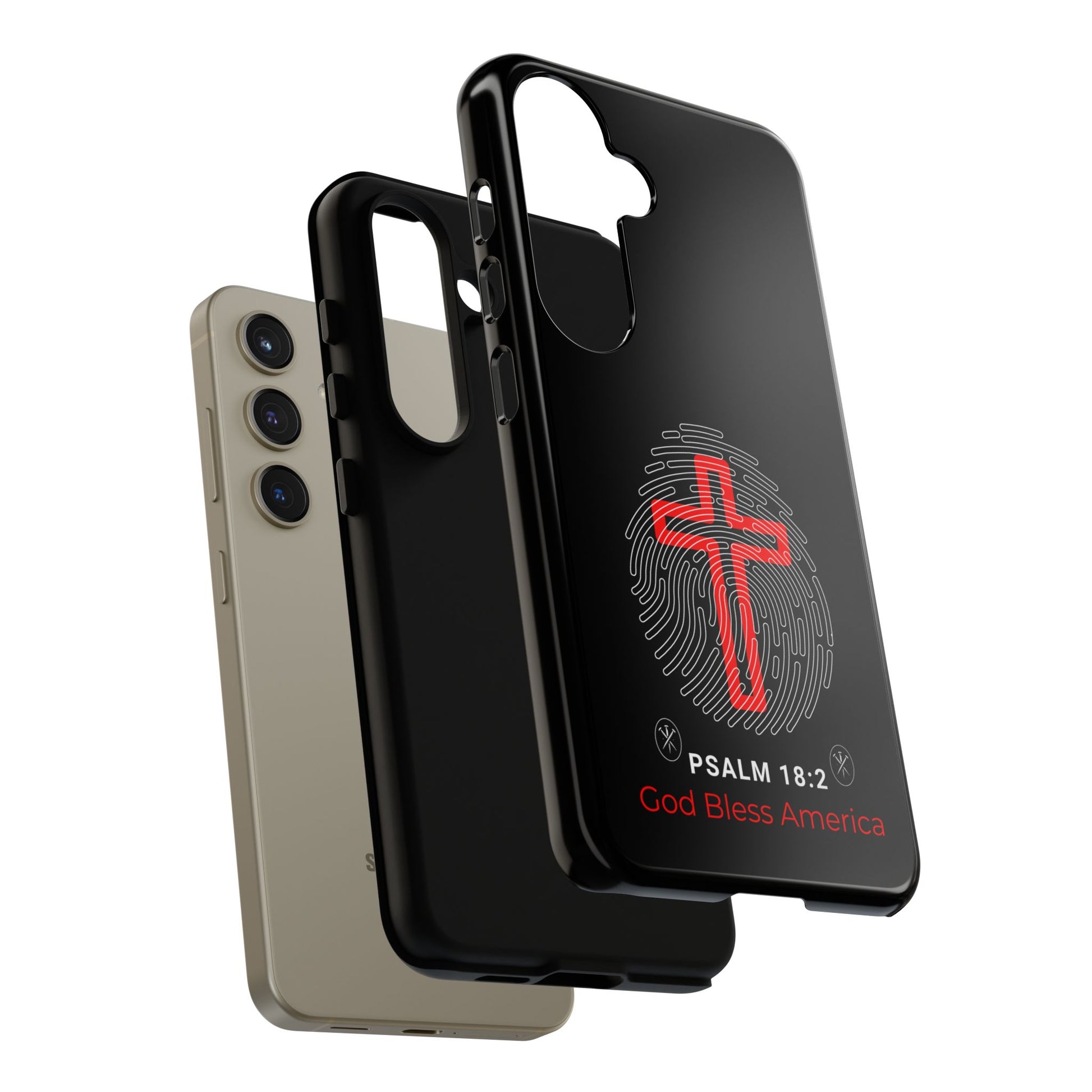 Christian Phone Case with Cross Design, Tough Case for Protection, Gifts for Faith, Bible Verse, God Bless America