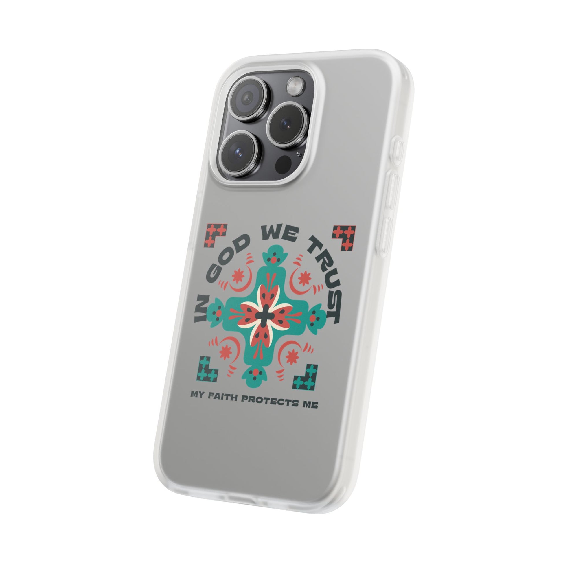 ⭐ In God We Trust Phone Case – Scripture Cross Design