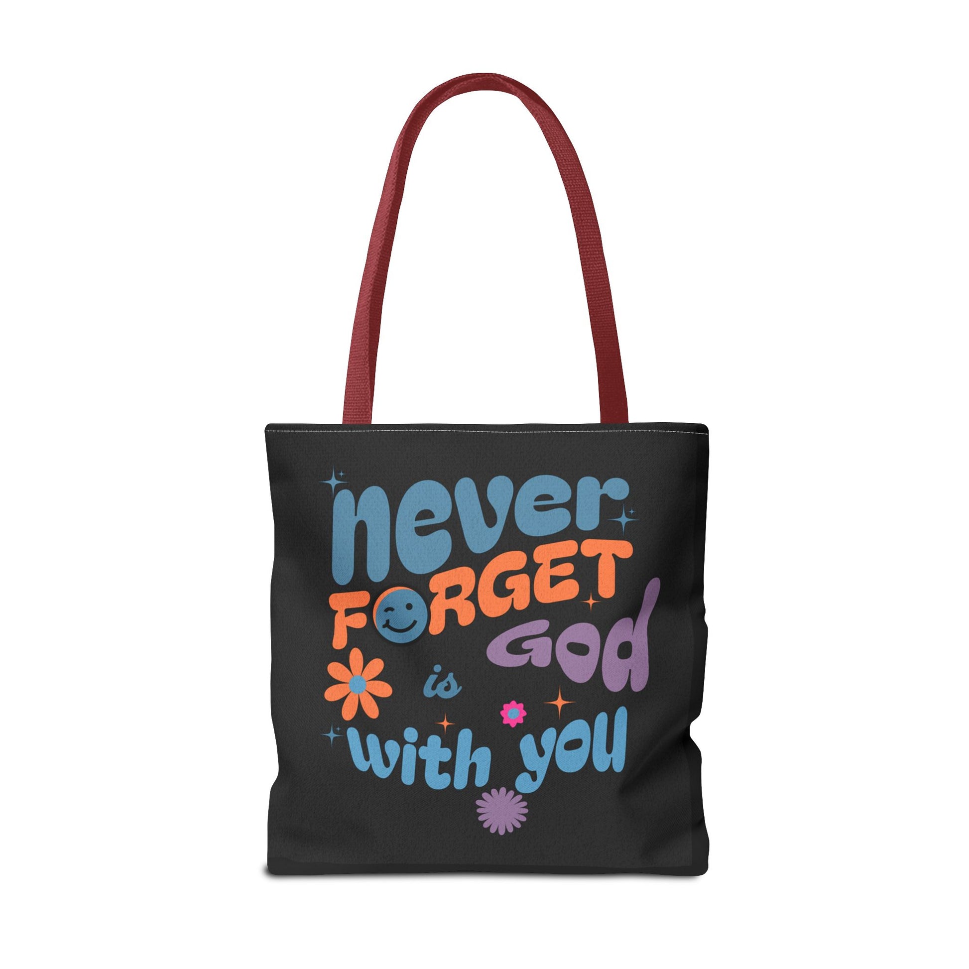 Inspirational Tote Bag - "Never Forget God is with You" - Motivational Gift, Faith-Based, Everyday Use, Shopping Bag, Church Bag, [...]