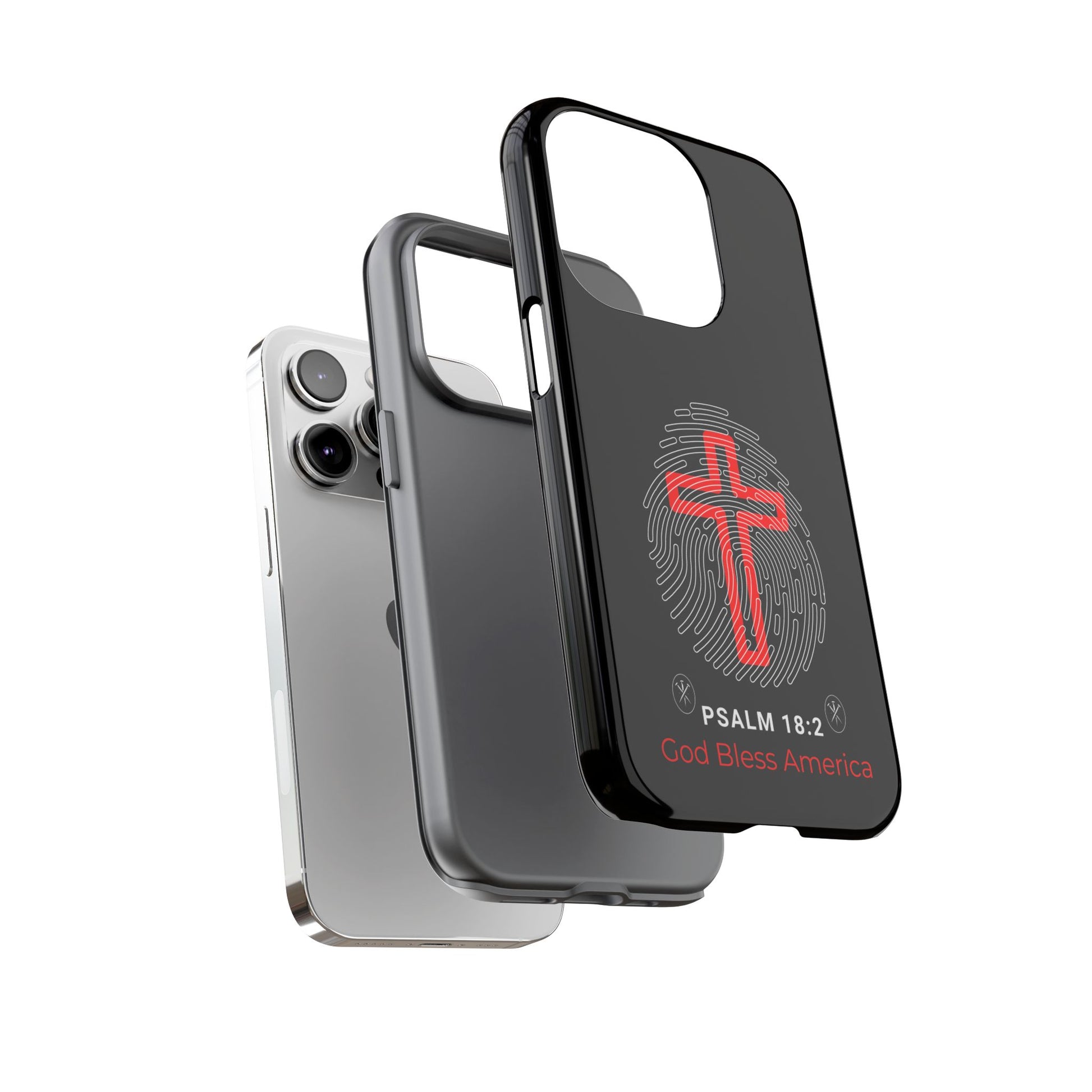 Christian Phone Case with Cross Design, Tough Case for Protection, Gifts for Faith, Bible Verse, God Bless America