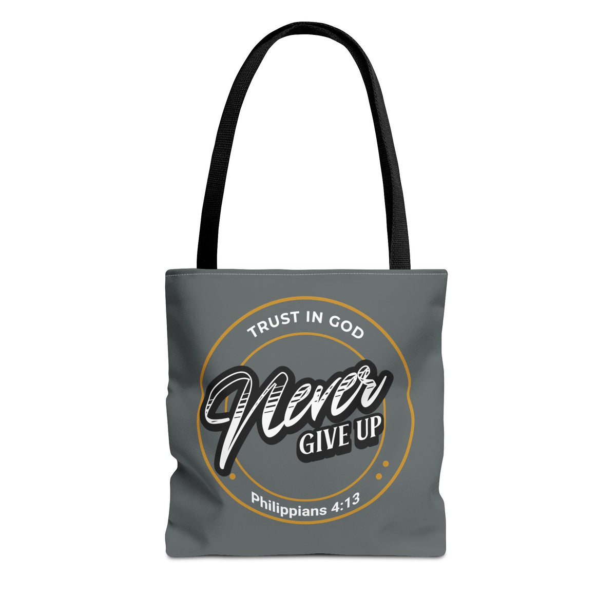 Inspirational Tote Bag, Trust in God, Never Give Up, Bible Verse Bag, Motivational Purse, Christian Gift, Philippians 4:13