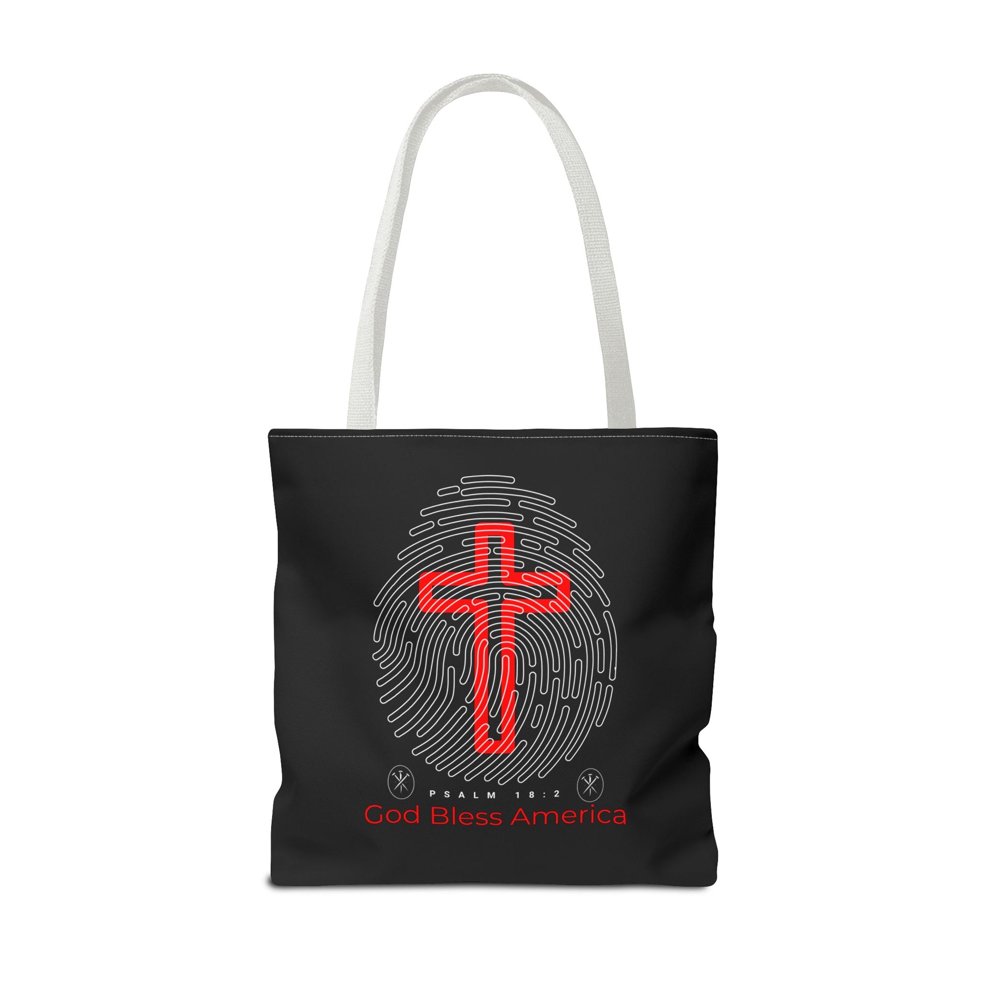 Faith-Inspired Tote Bag, Cross Design, God Bless America, Christian Gift, Spiritual Tote, Everyday Use, Religious Shopper