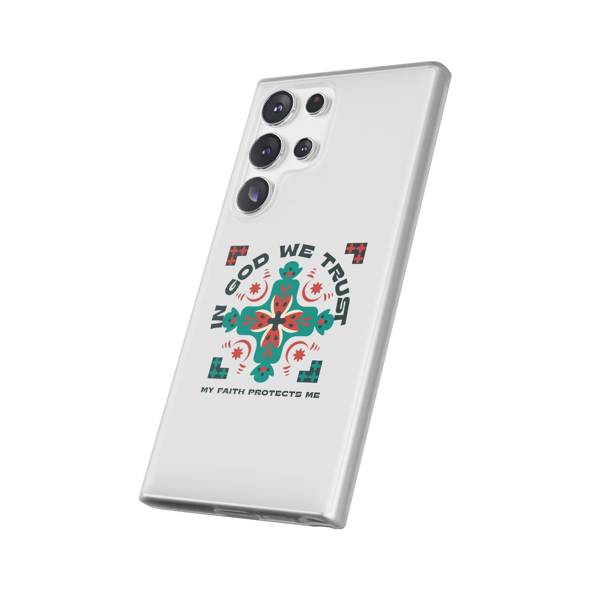 ⭐ In God We Trust Phone Case – Scripture Cross Design