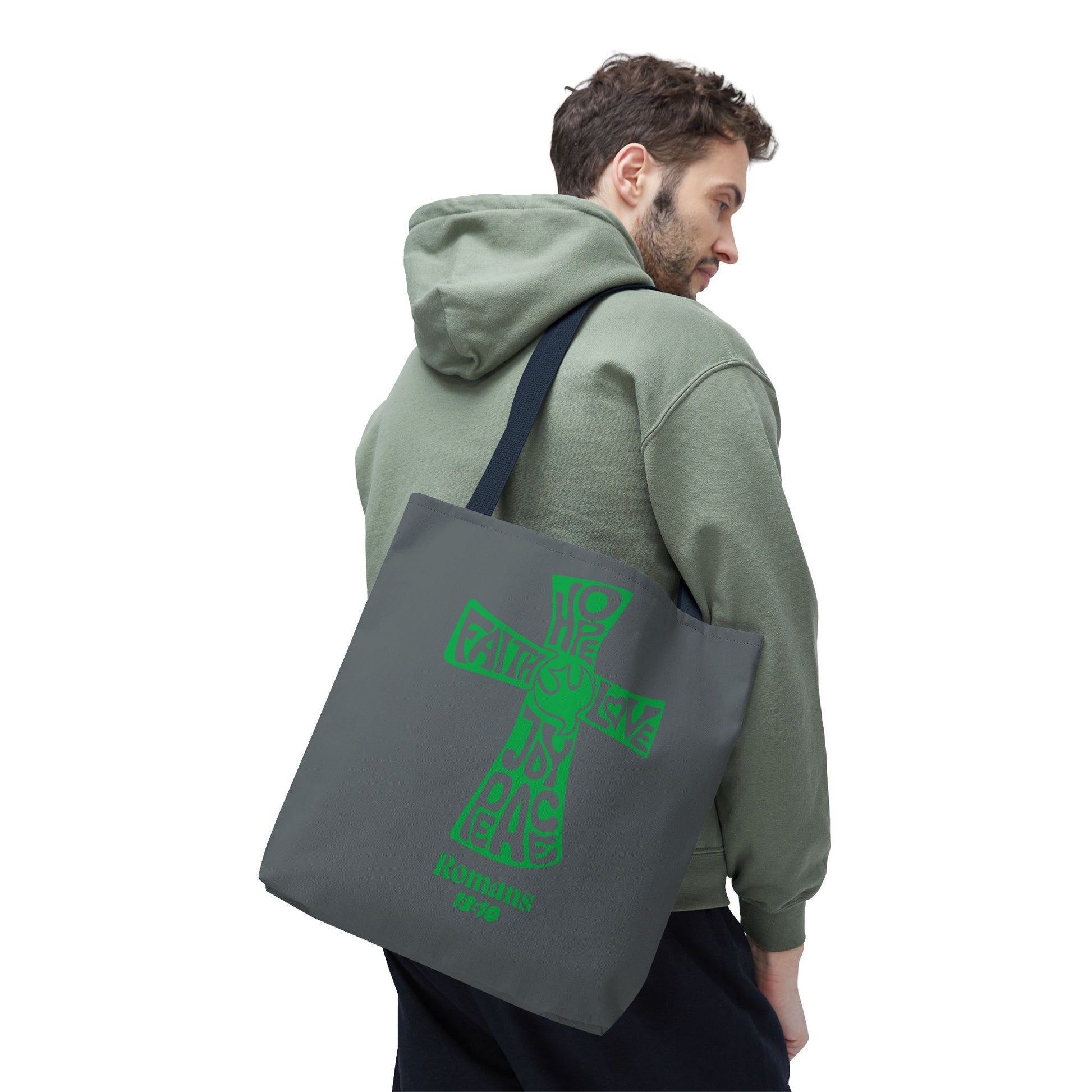 Faith-Inspired Tote Bag, Motivational Cross Design, Spiritual Gift, Everyday Use, Eco-Friendly Fashion, Religious Accessories