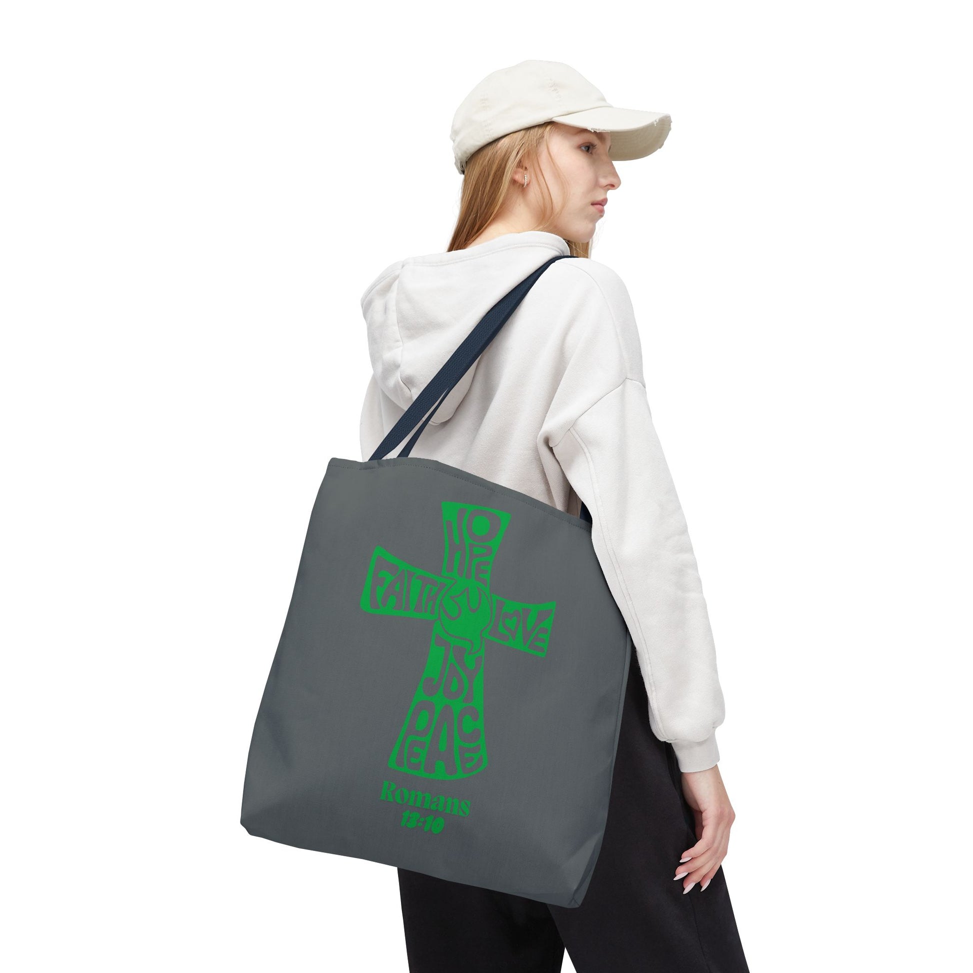 Faith-Inspired Tote Bag, Motivational Cross Design, Spiritual Gift, Everyday Use, Eco-Friendly Fashion, Religious Accessories