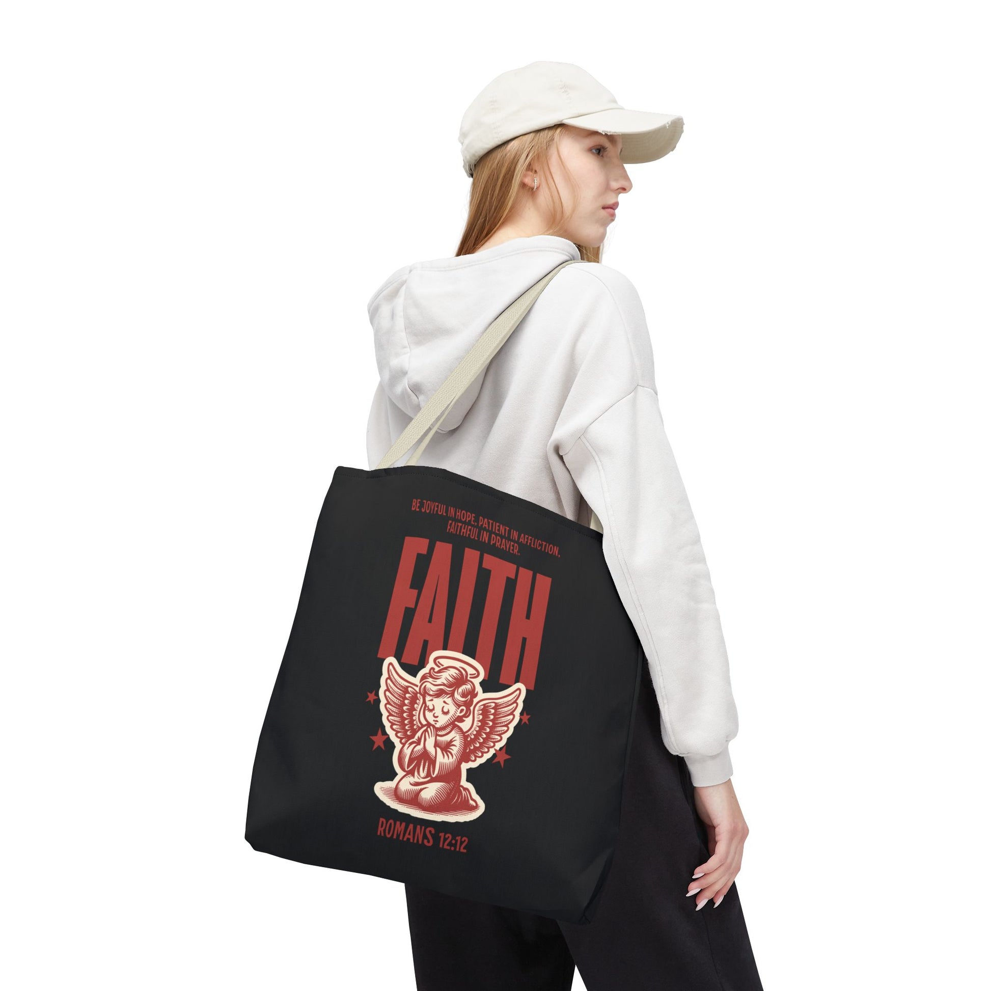 Faith-Inspired Tote Bag, Religious Shopping Bag, Gift for Believers, Motivational Daily Bag, Christian Faith Tote