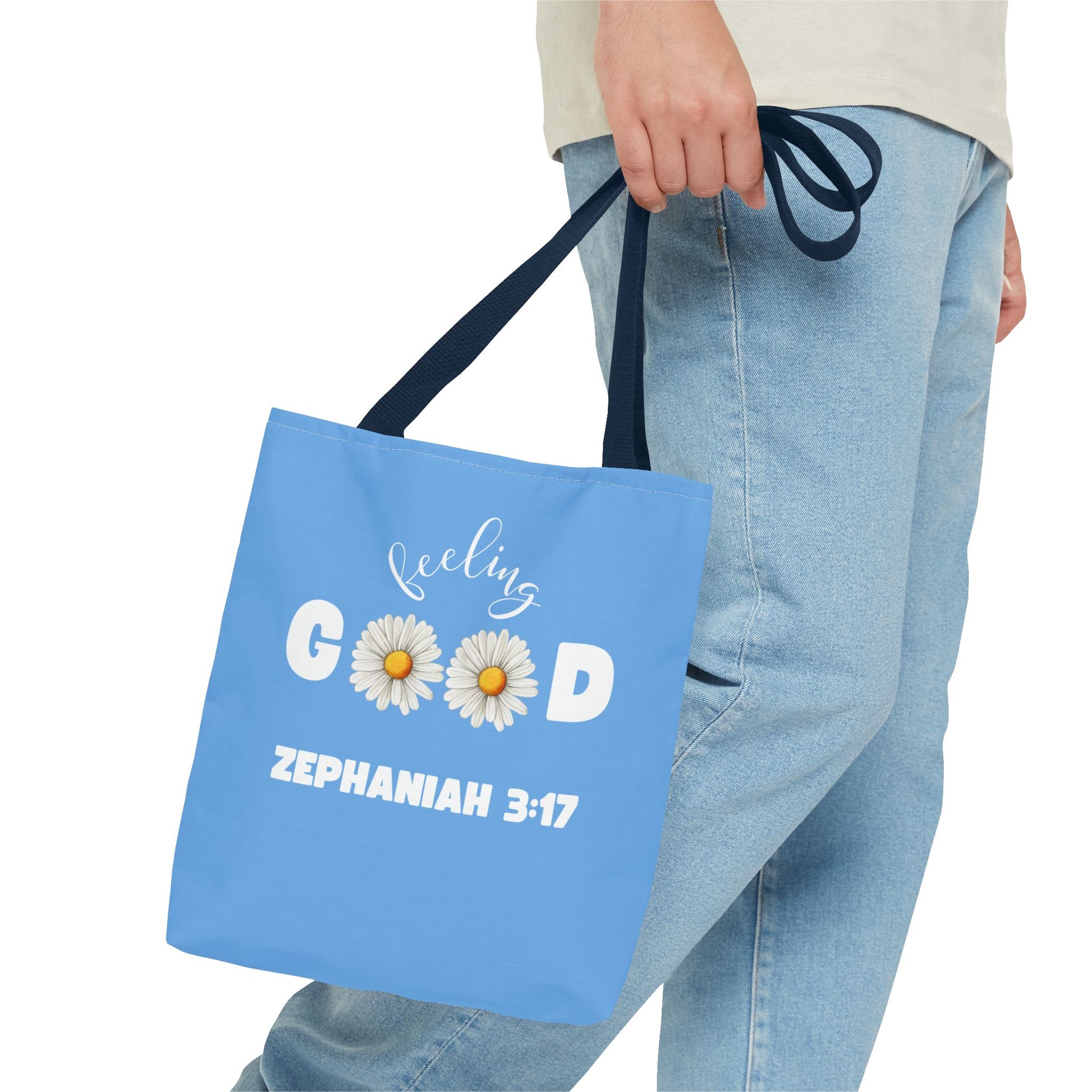 Inspirational Tote Bag - Feeling Good, Floral Design, Scripture Quote, Motivational Gift, Everyday Use, Church Events