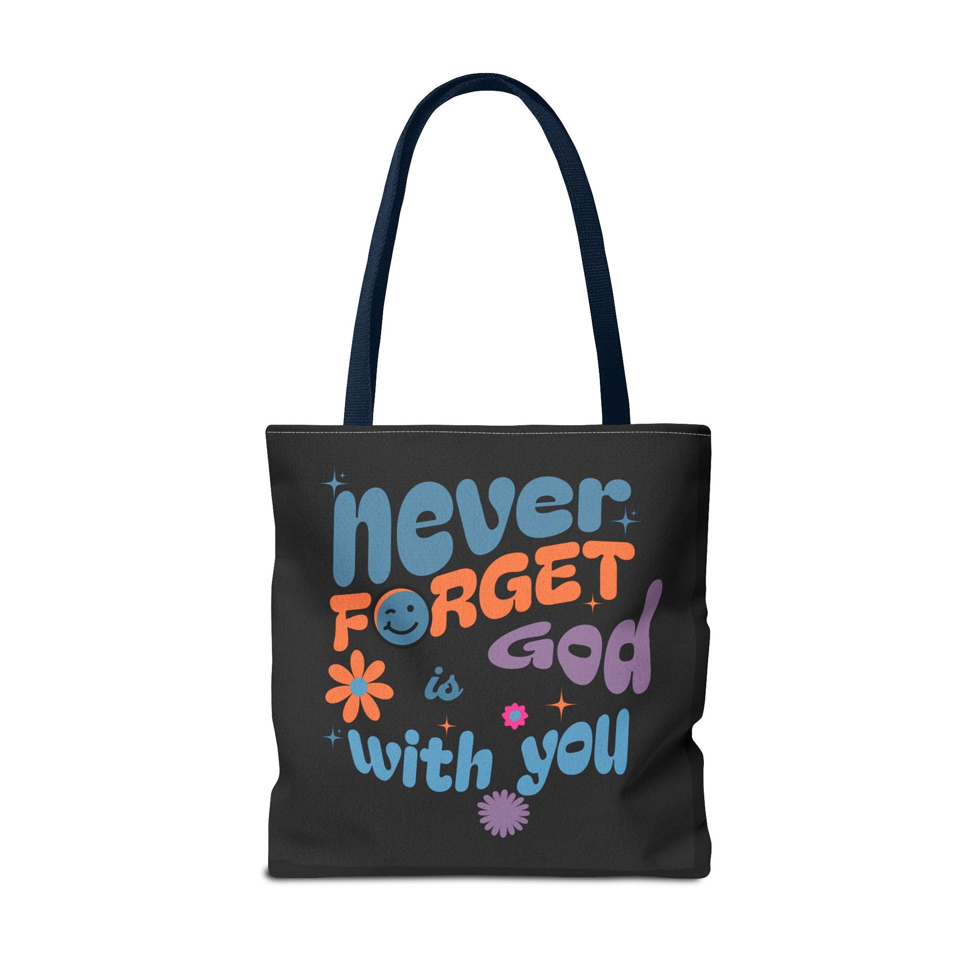 Inspirational Tote Bag - "Never Forget God is with You" - Motivational Gift, Faith-Based, Everyday Use, Shopping Bag, Church Bag, [...]