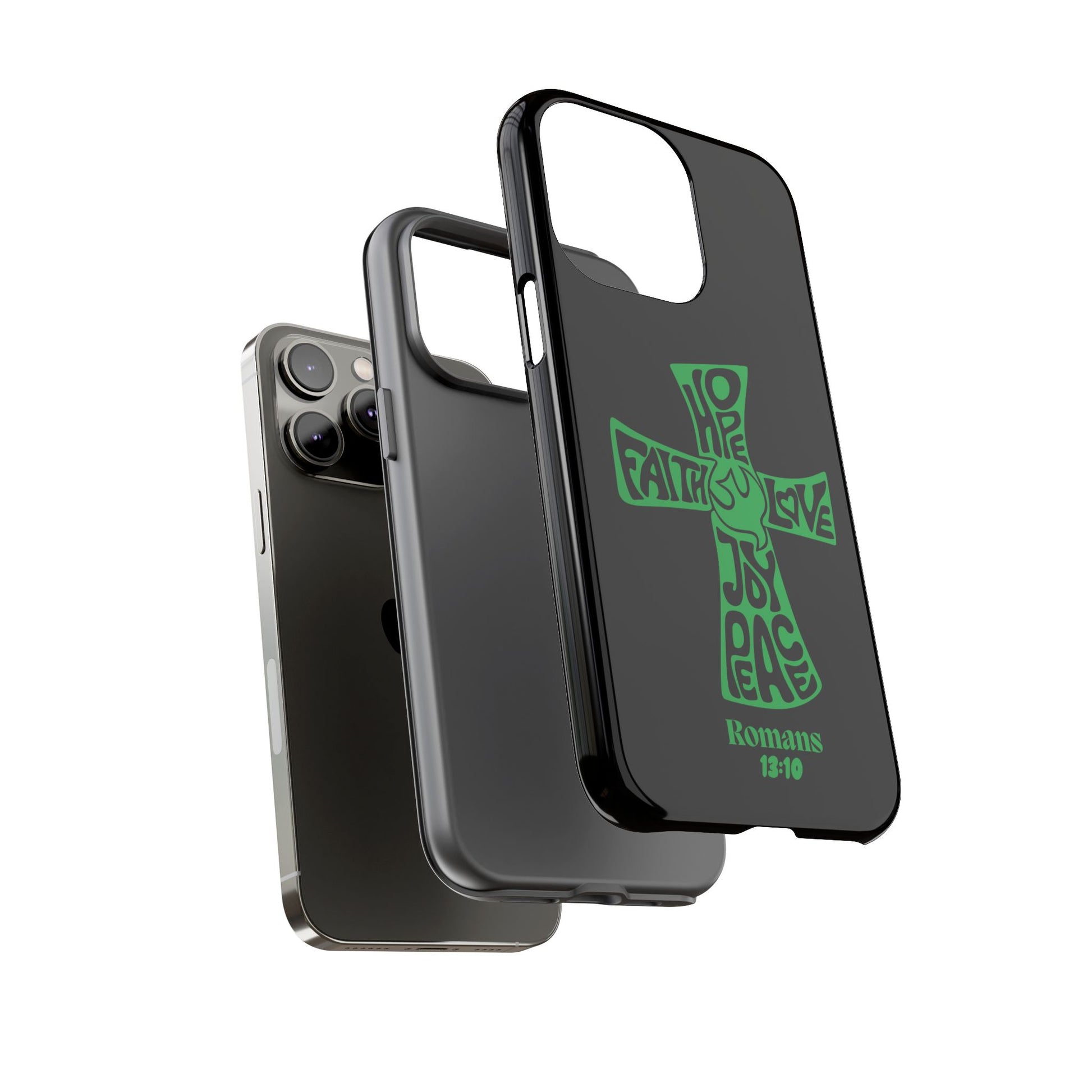 ⭐ Green Cross Design Phone Case – Faith & Renewal