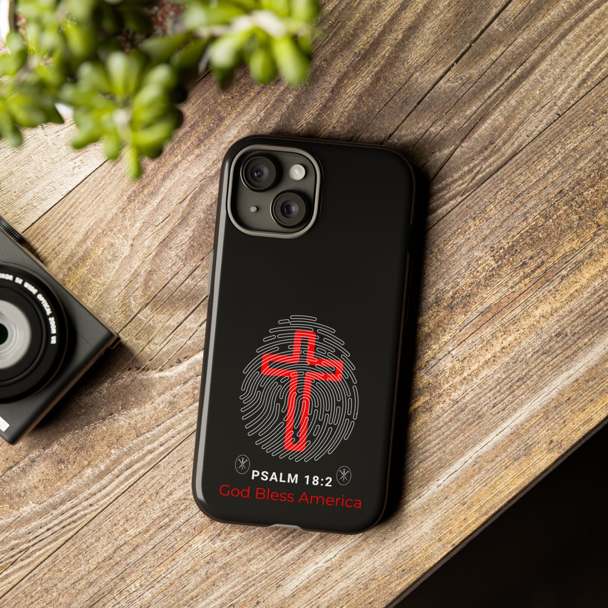 Christian Phone Case with Cross Design, Tough Case for Protection, Gifts for Faith, Bible Verse, God Bless America