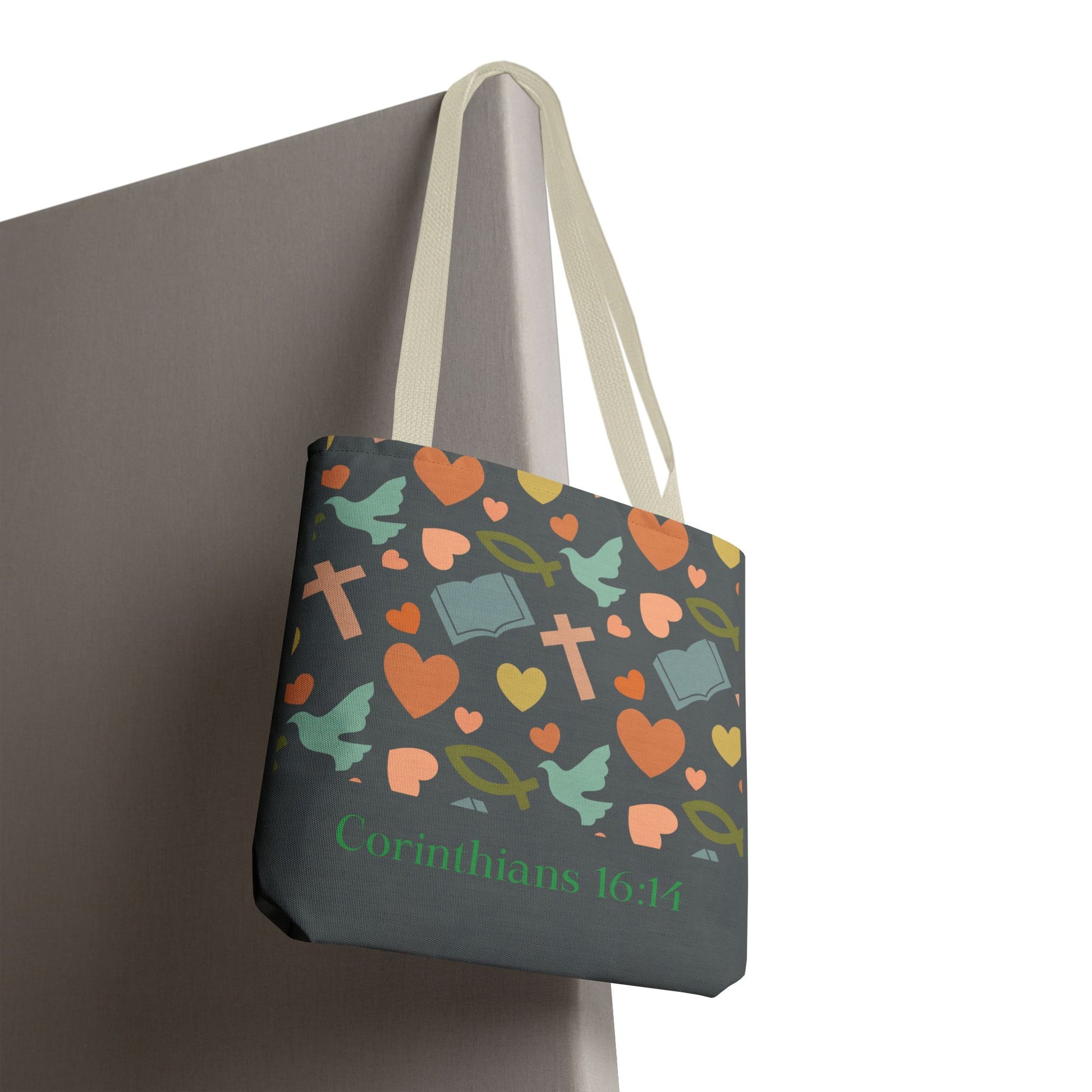 Inspirational Tote Bag - Faith, Love, Hope, Gift for Her, Spiritual Accessories, Bible Verse Tote