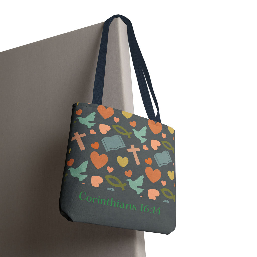 Inspirational Tote Bag - Faith, Love, Hope, Gift for Her, Spiritual Accessories, Bible Verse Tote
