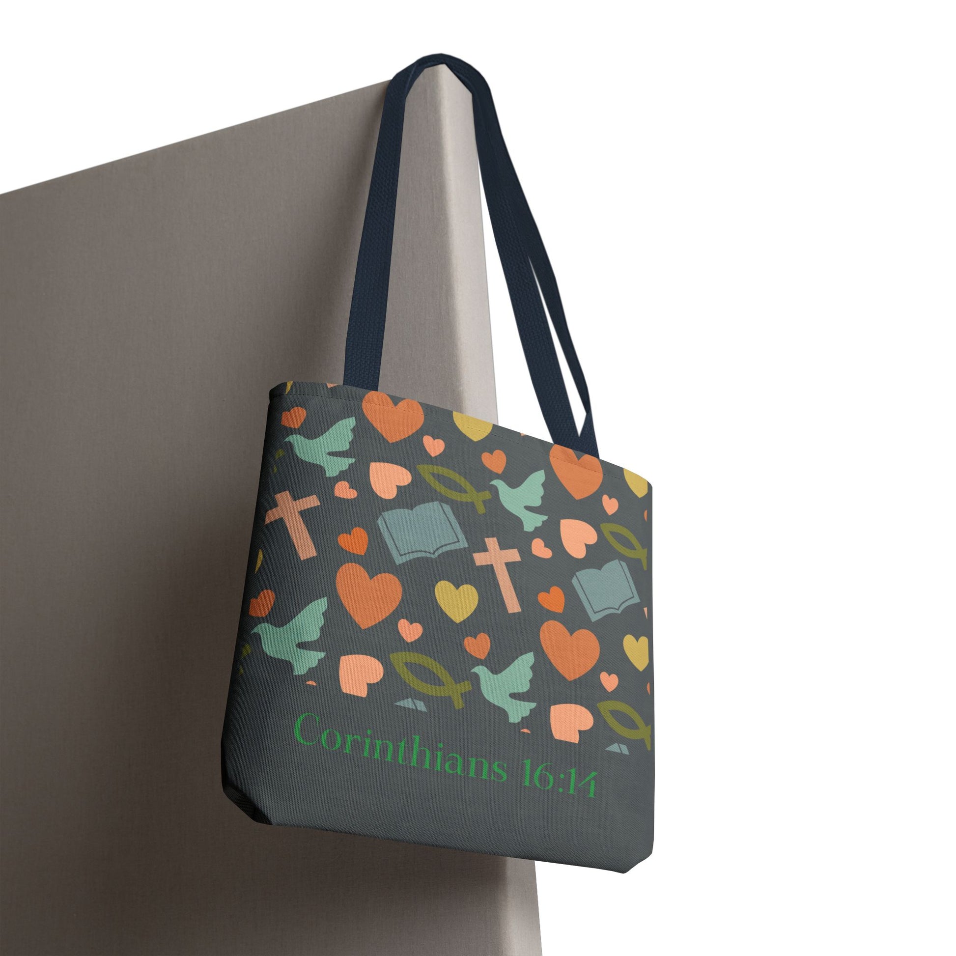 Inspirational Tote Bag - Faith, Love, Hope, Gift for Her, Spiritual Accessories, Bible Verse Tote