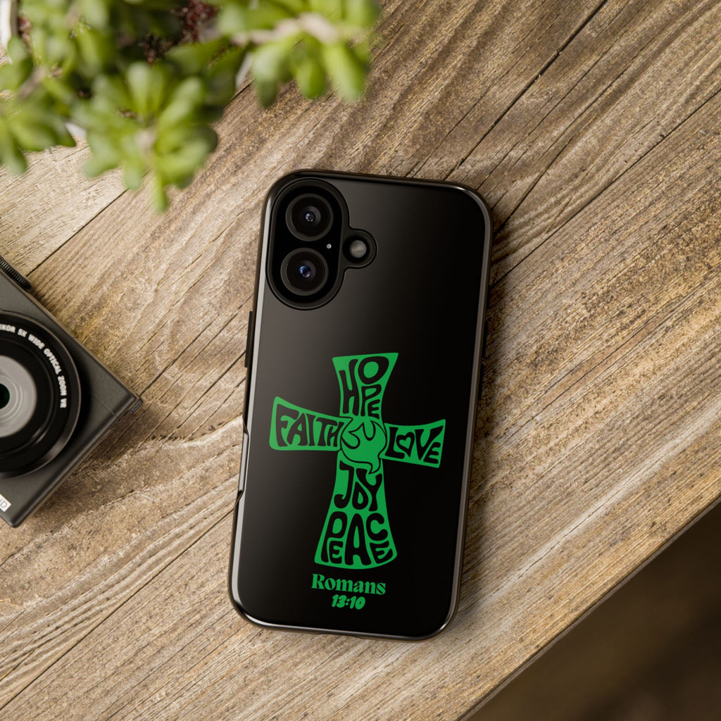 ⭐ Green Cross Design Phone Case – Faith & Renewal