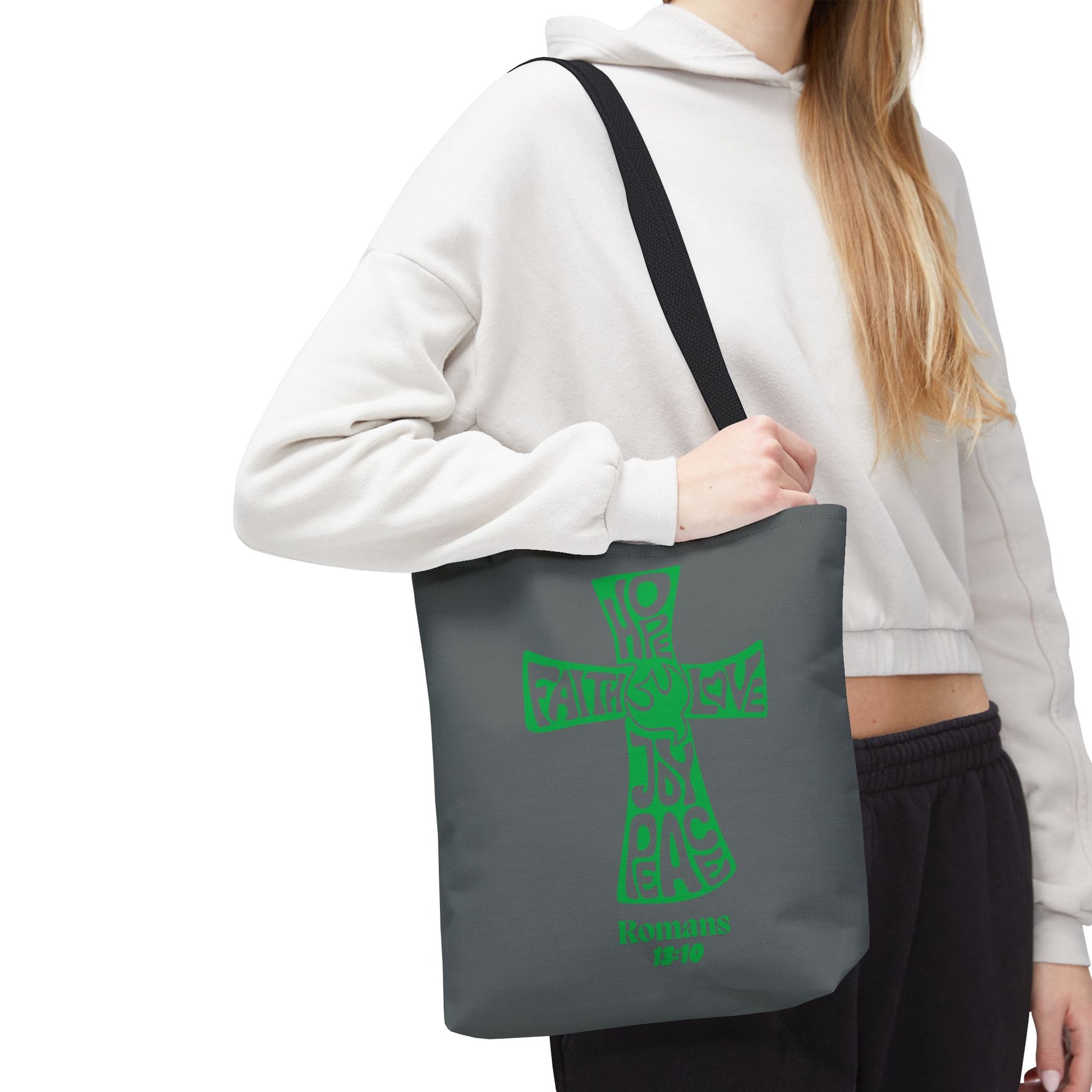 Faith-Inspired Tote Bag, Motivational Cross Design, Spiritual Gift, Everyday Use, Eco-Friendly Fashion, Religious Accessories