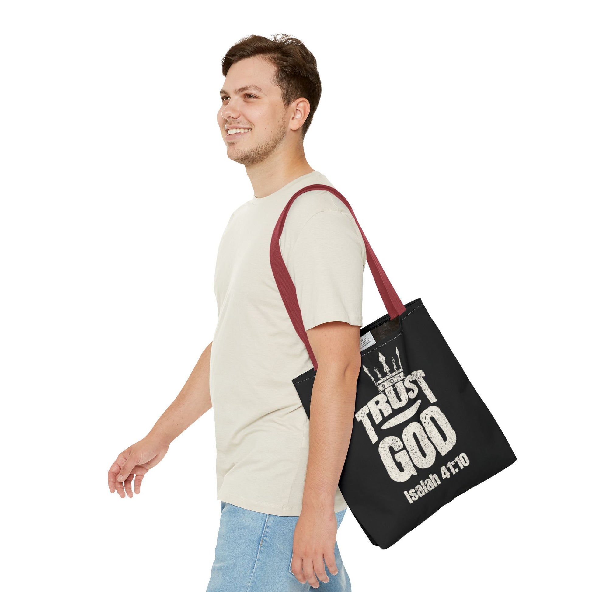 ✝️ Trust God – Isaiah 41:10 Christian Tote Bag