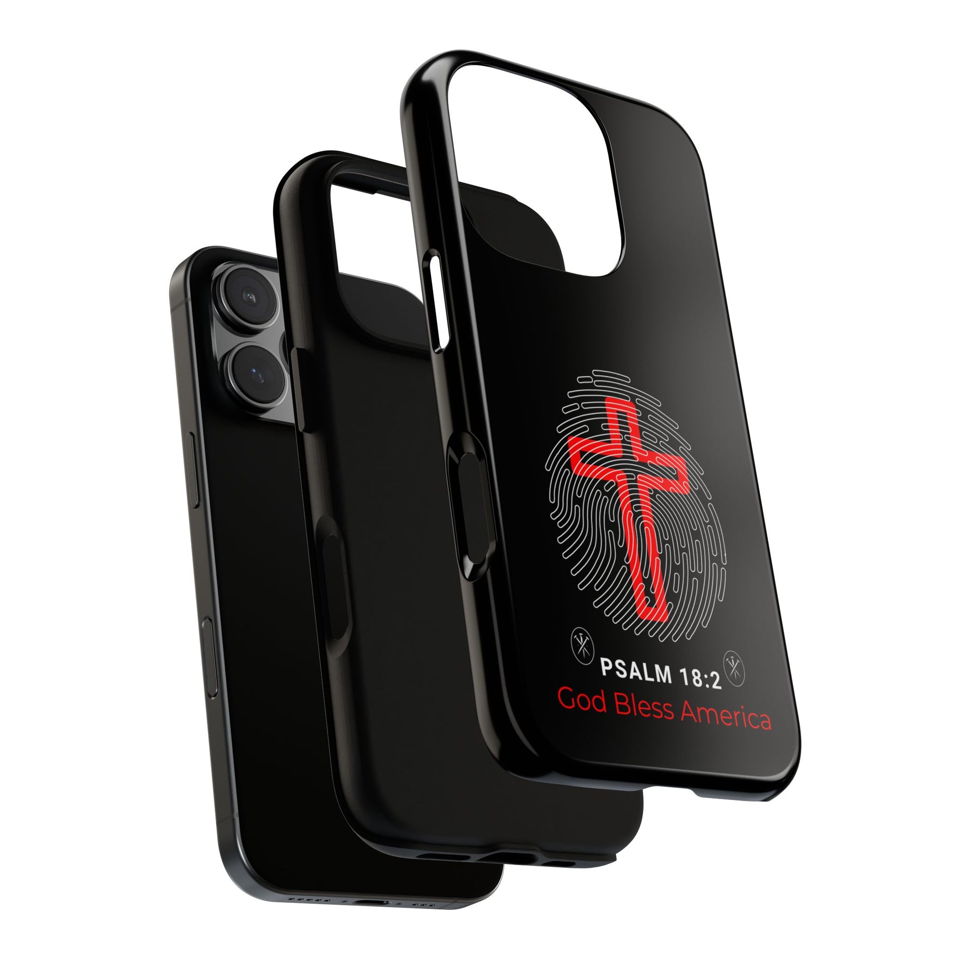 Christian Phone Case with Cross Design, Tough Case for Protection, Gifts for Faith, Bible Verse, God Bless America