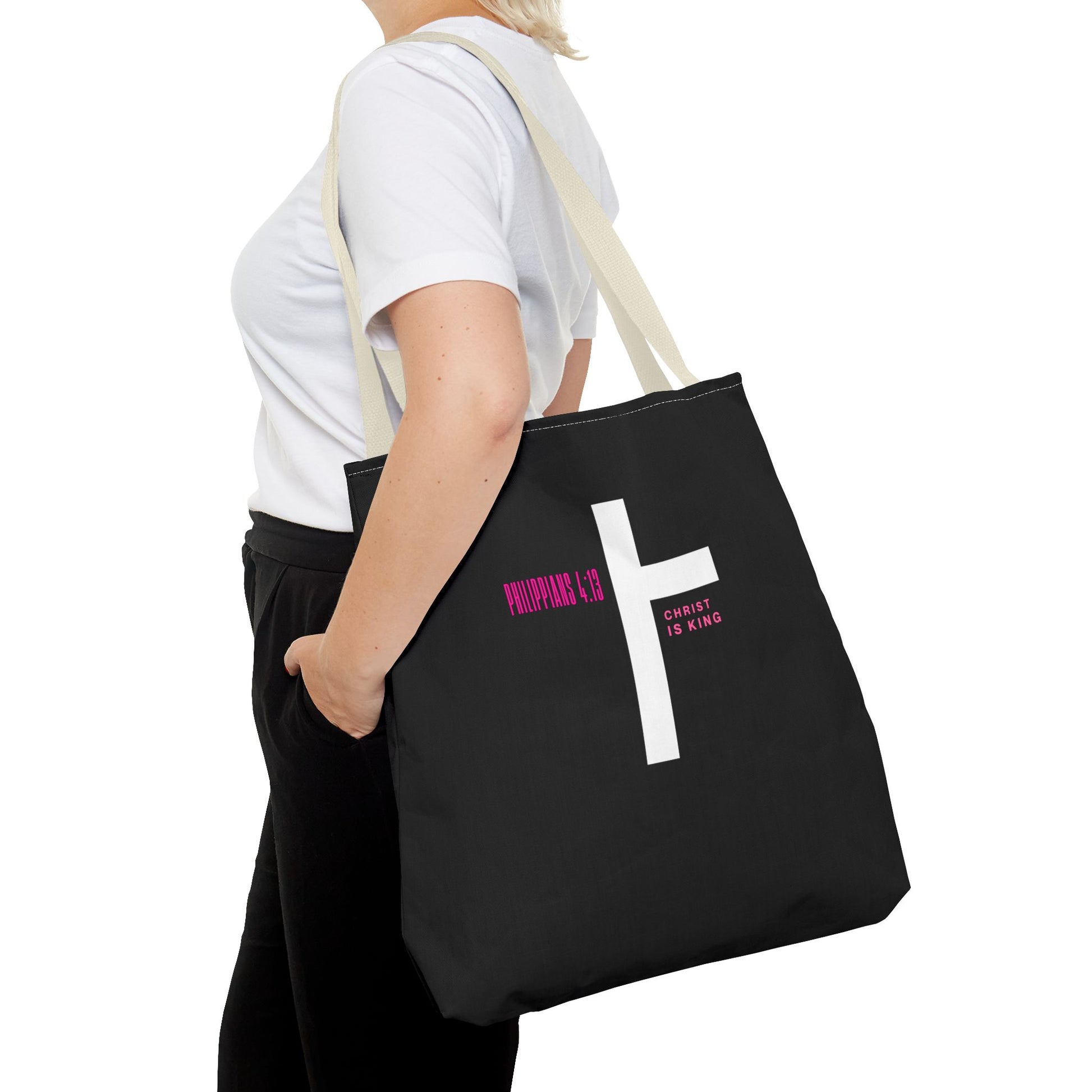 ⭐ Philippians 4:13 Tote Bag – Faith & Strength Statement Bag