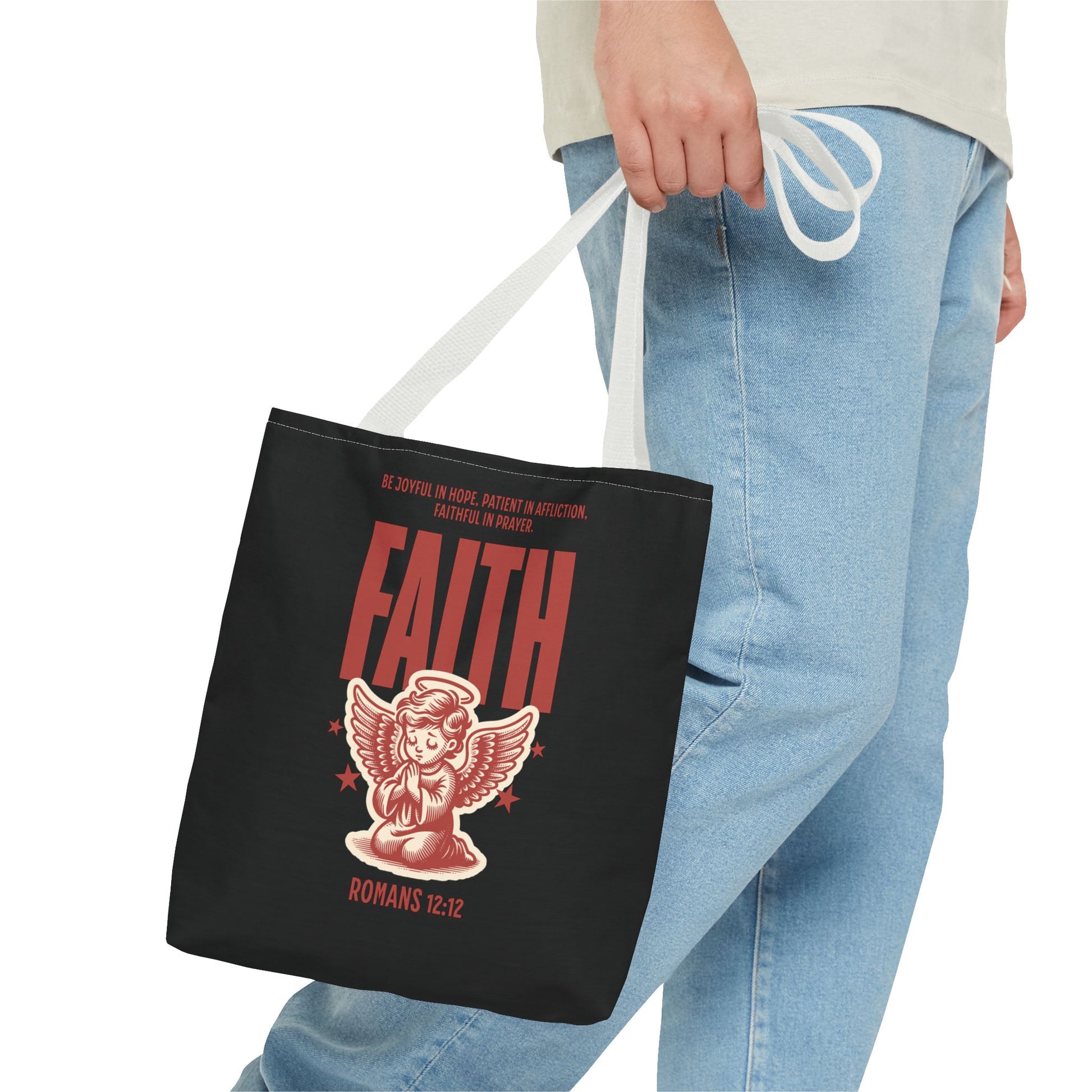 Faith-Inspired Tote Bag, Religious Shopping Bag, Gift for Believers, Motivational Daily Bag, Christian Faith Tote