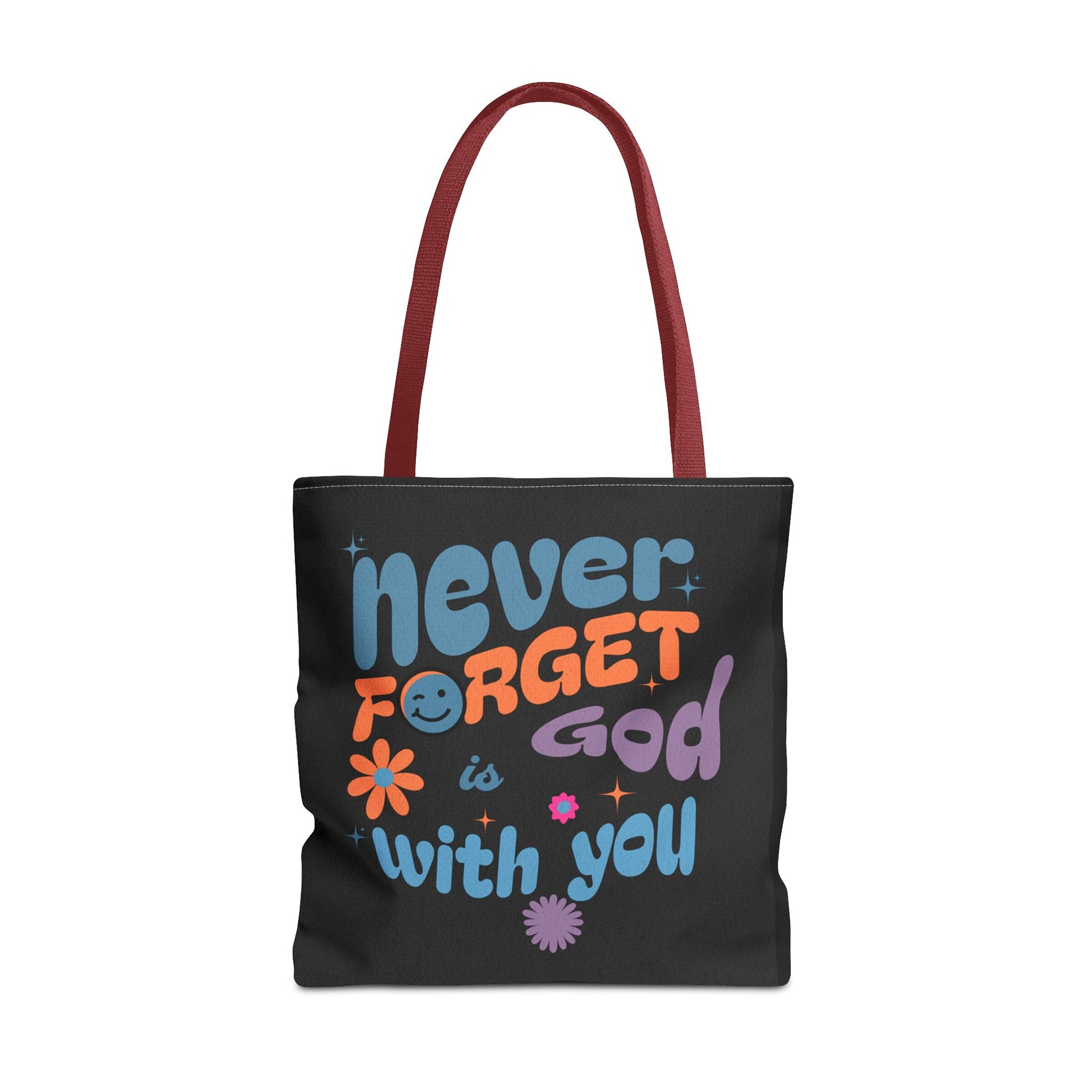Inspirational Tote Bag - "Never Forget God is with You" - Motivational Gift, Faith-Based, Everyday Use, Shopping Bag, Church Bag, [...]