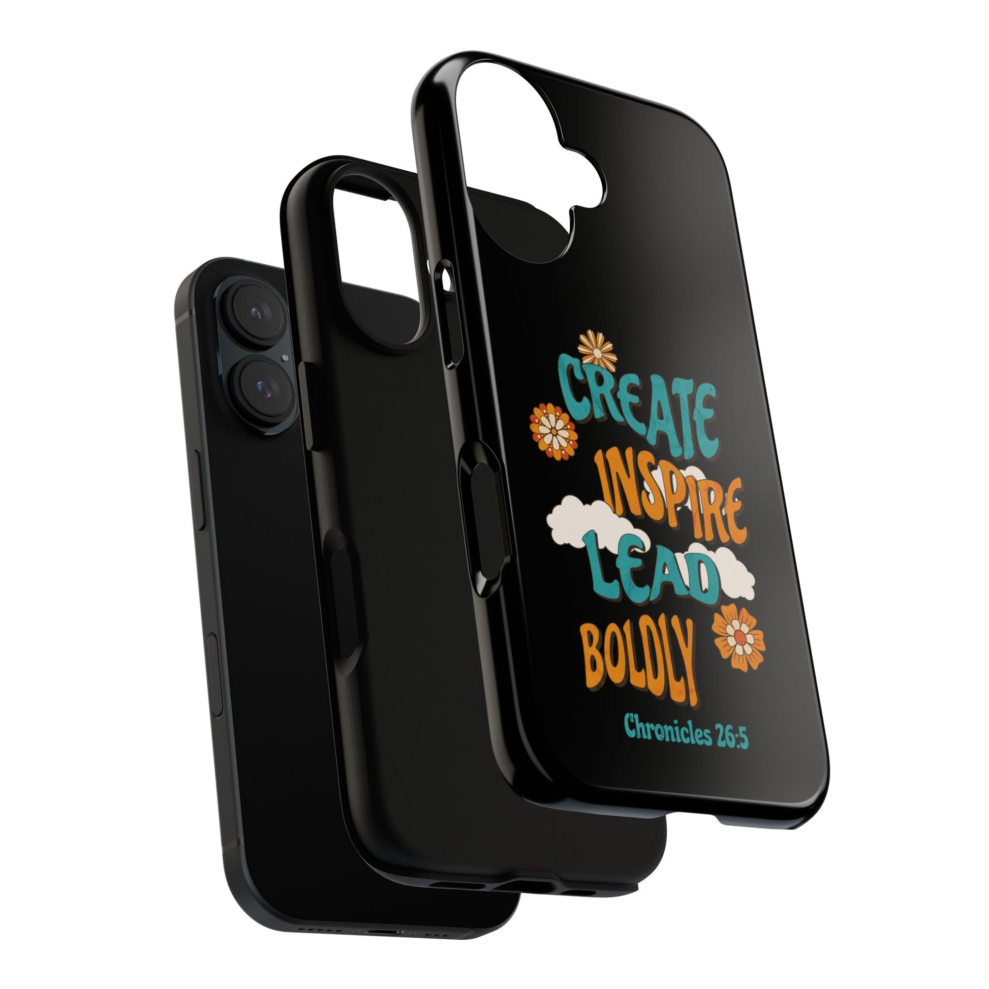 Bold Inspirational Phone Case, Create Inspire Lead Case, Gift for Creatives, Motivational Accessory, Flower Design, Custom Phone Cover