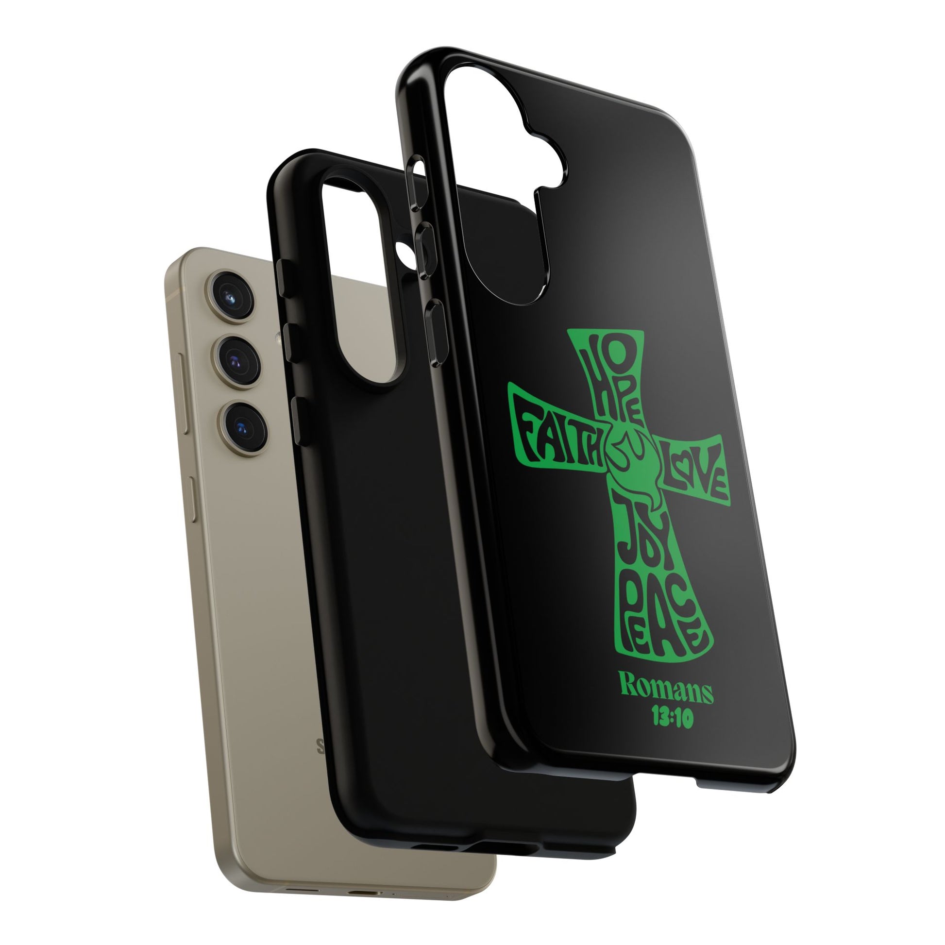 ⭐ Green Cross Design Phone Case – Faith & Renewal