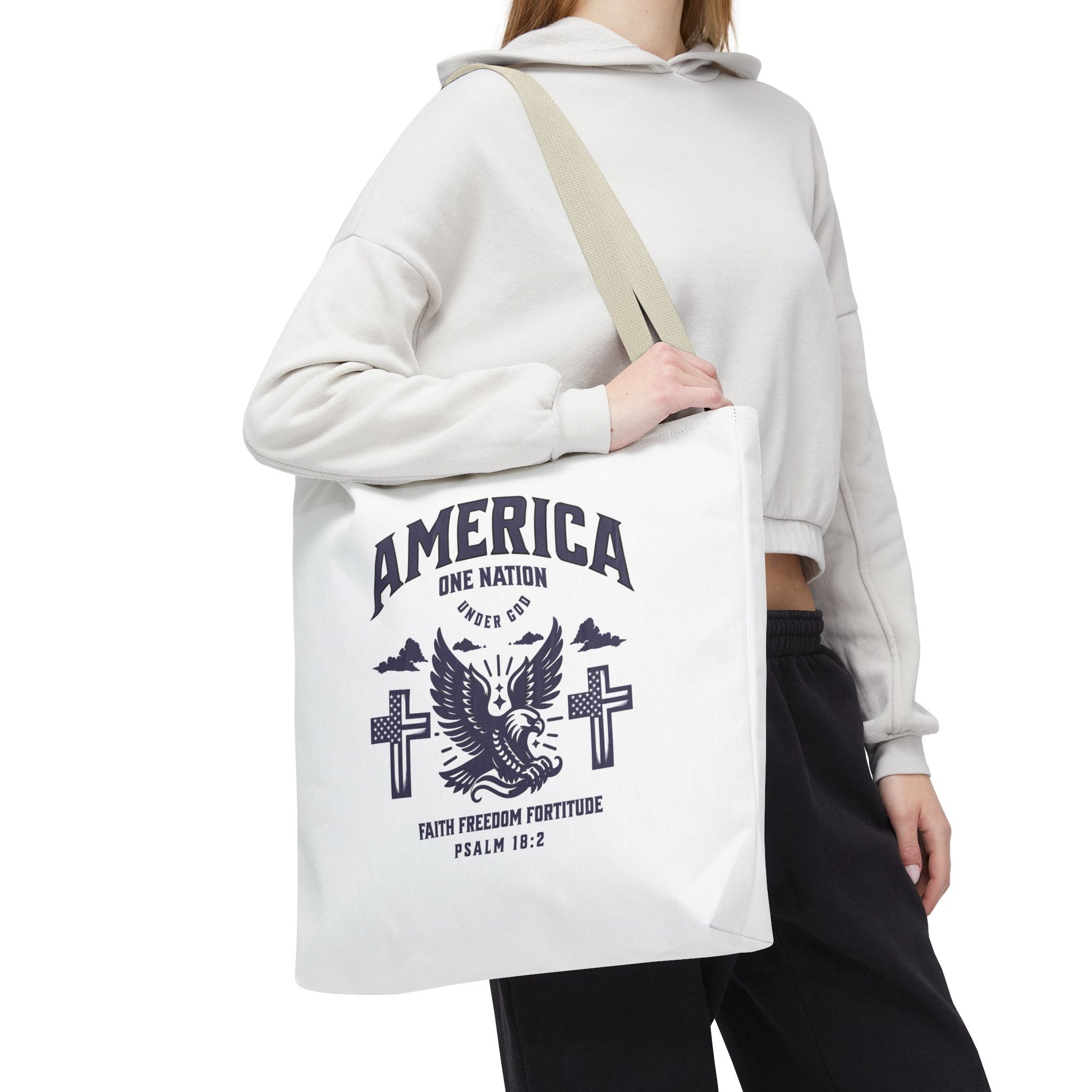 ⭐ America Faith Tote Bag – Bold Patriotic & Faith Statement