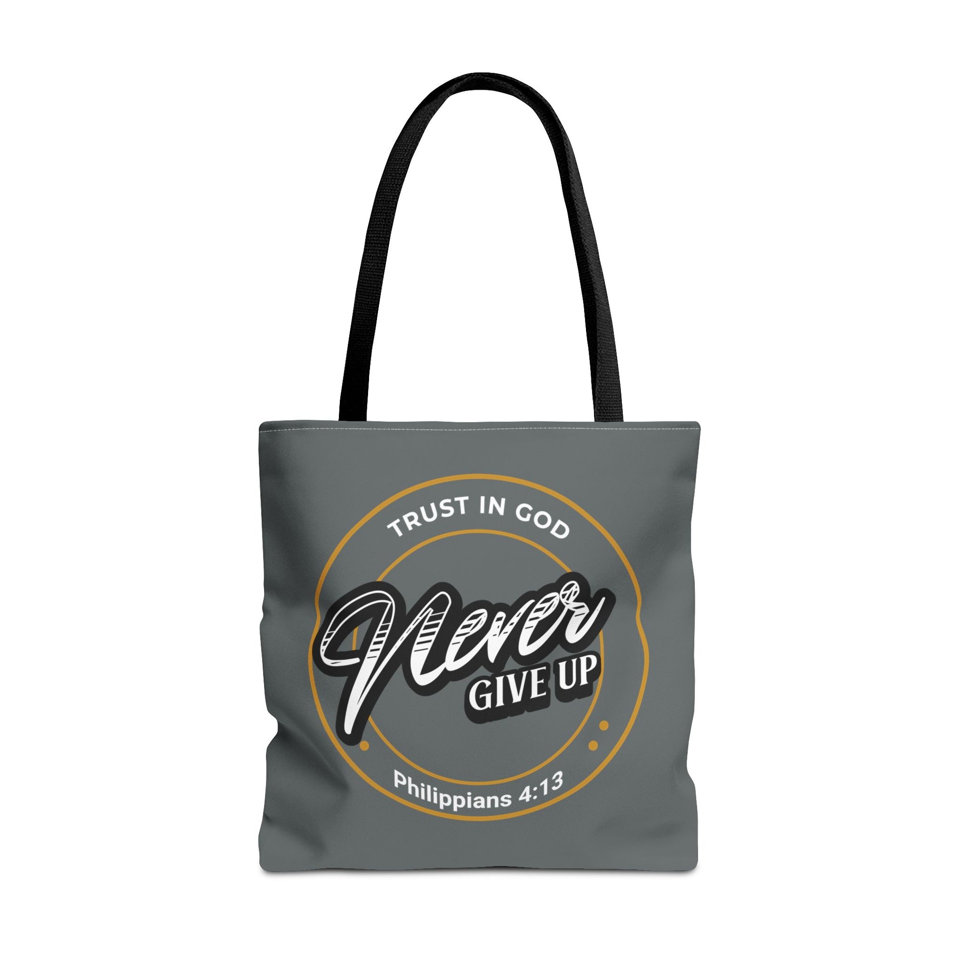 Inspirational Tote Bag, Trust in God, Never Give Up, Bible Verse Bag, Motivational Purse, Christian Gift, Philippians 4:13