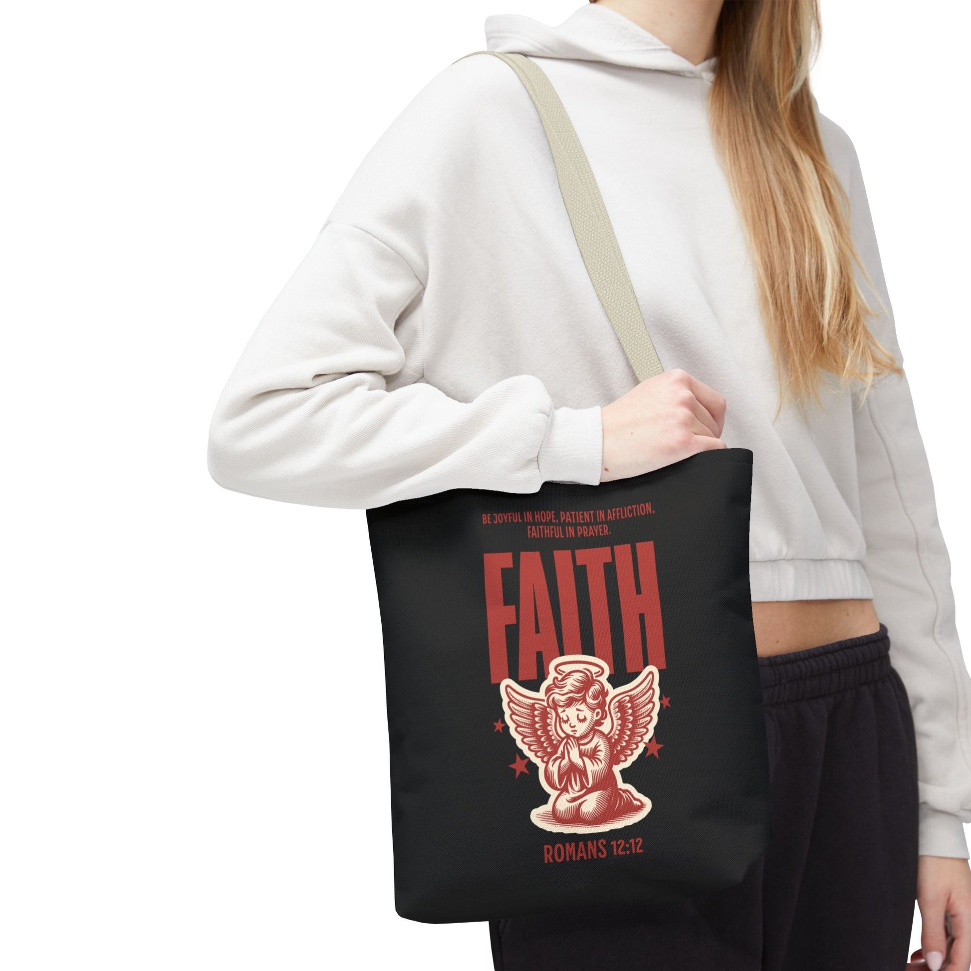 Faith-Inspired Tote Bag, Religious Shopping Bag, Gift for Believers, Motivational Daily Bag, Christian Faith Tote