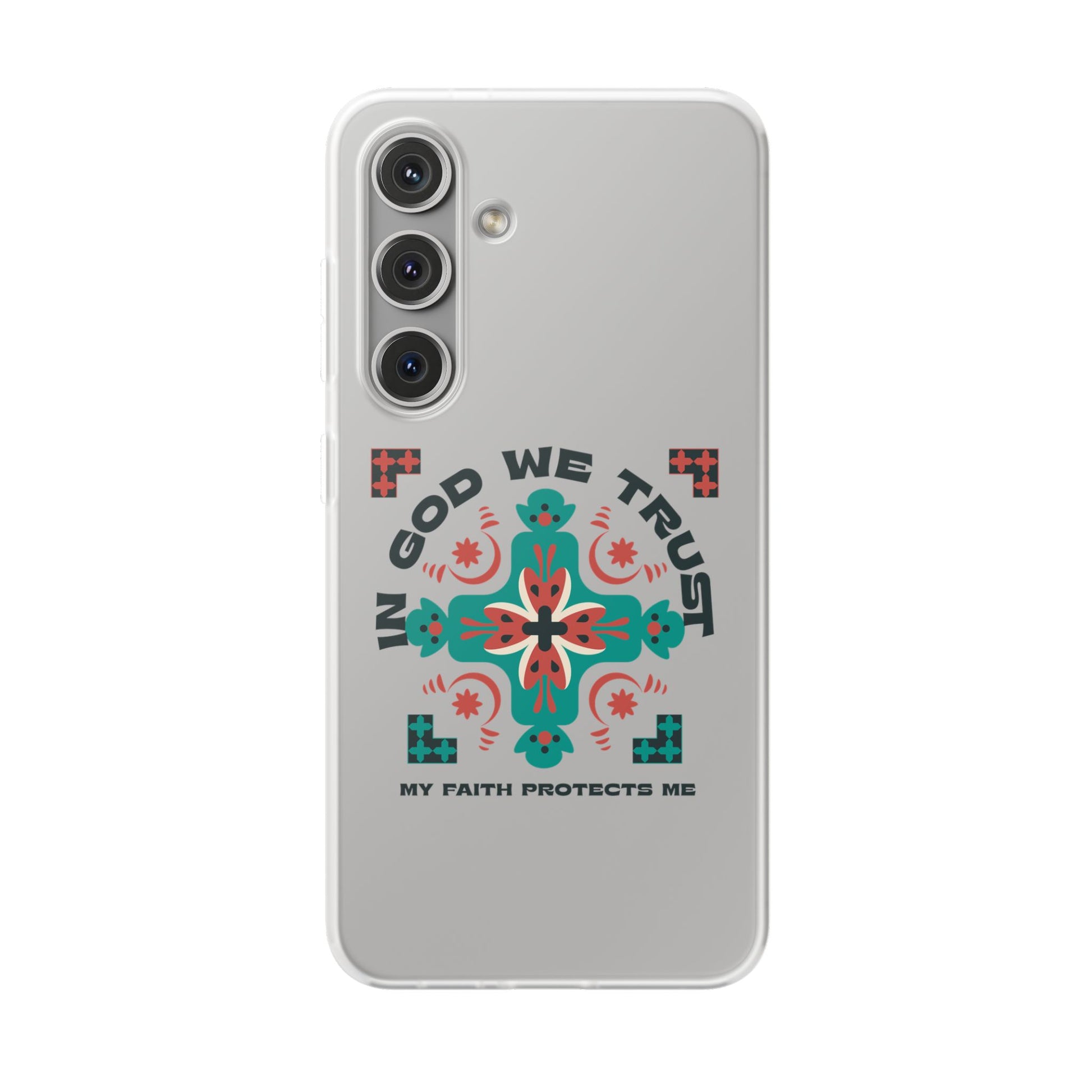 ⭐ In God We Trust Phone Case – Scripture Cross Design