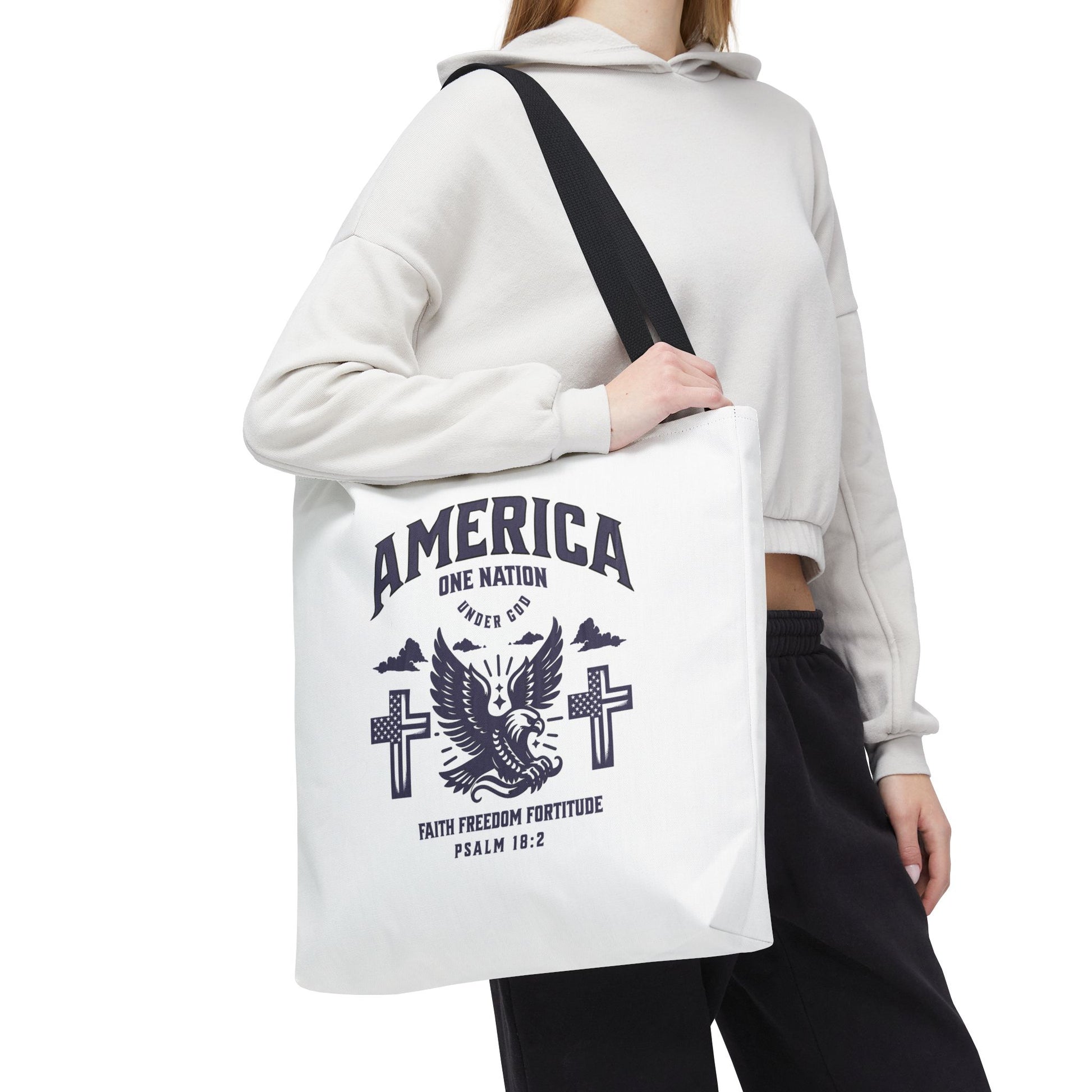 ⭐ America Faith Tote Bag – Bold Patriotic & Faith Statement