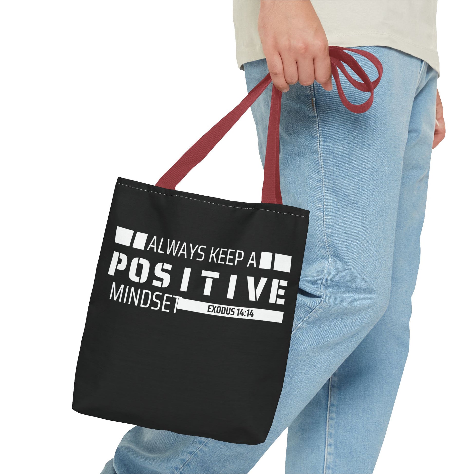 Always Keep A Positive Mindset Tote Bag, Inspirational Bag, Eco-Friendly Carryall, Motivational Gift, Affirmation Tote, Daily Reminder
